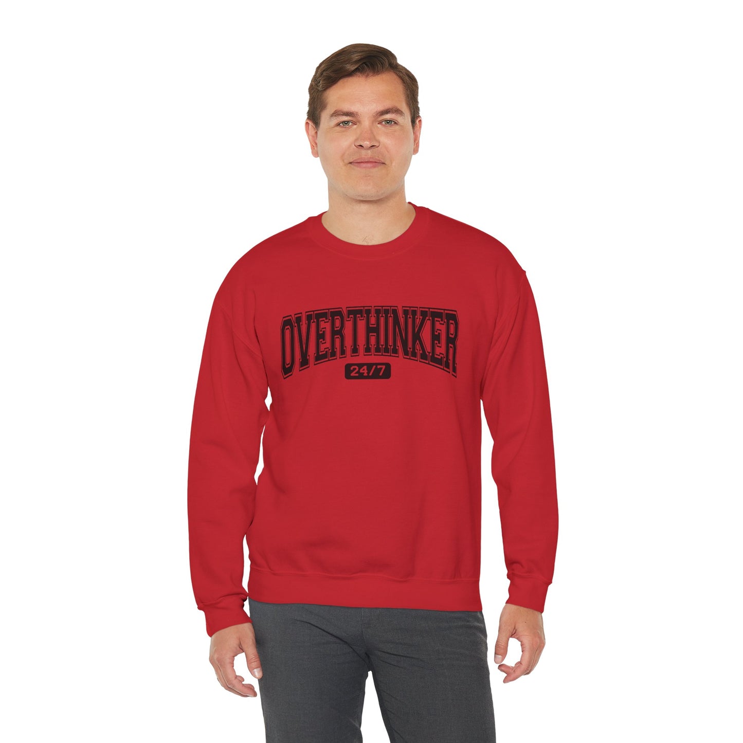 Oversized Overthinker Sweatshirt for Comfort Lovers, Casual Style, Great Gift for Thinkers, Cozy Crewneck for All Occasions