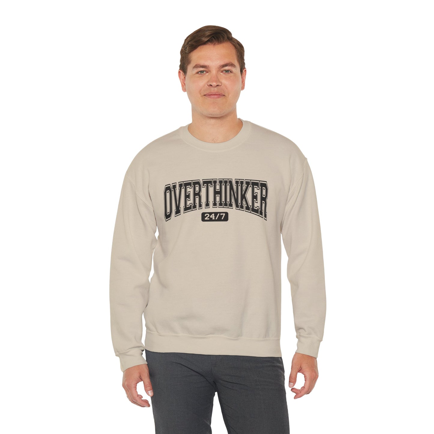 Oversized Overthinker Sweatshirt for Comfort Lovers, Casual Style, Great Gift for Thinkers, Cozy Crewneck for All Occasions
