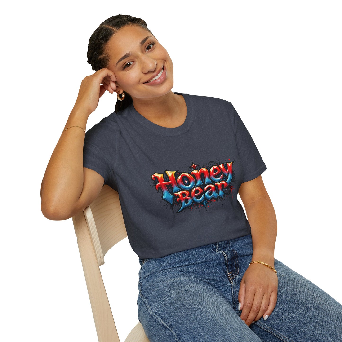 Honey Bear Graphic T-Shirt, Unisex Tee, Cool Casual Wear, Gift for Bear Lovers, Streetwear Style, Trendy Summer Top