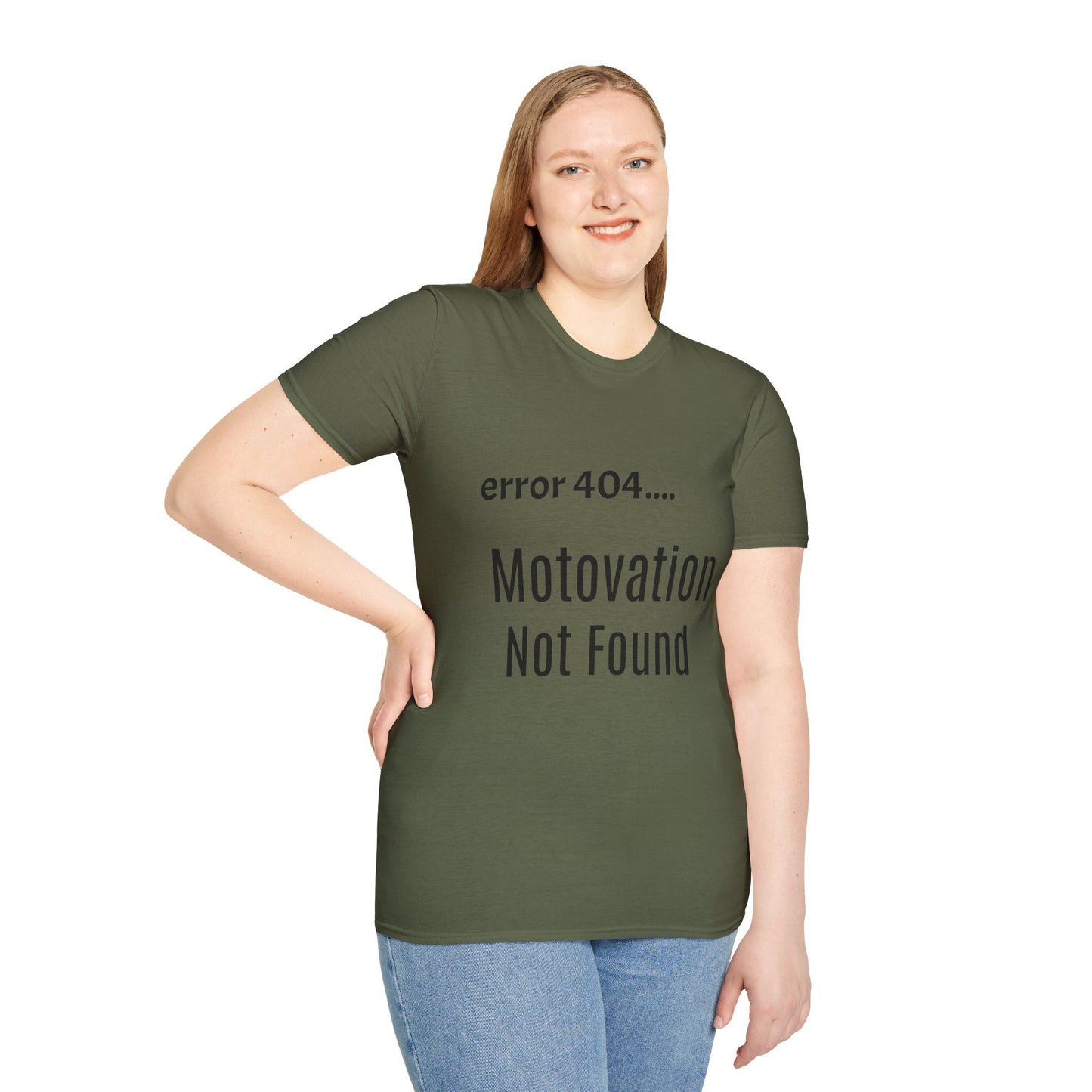 Funny Error 404 T-Shirt, Perfect Gift for Motivational Speakers, Humorous Apparel, Casual Wear, Techie Gift, Unisex Tee