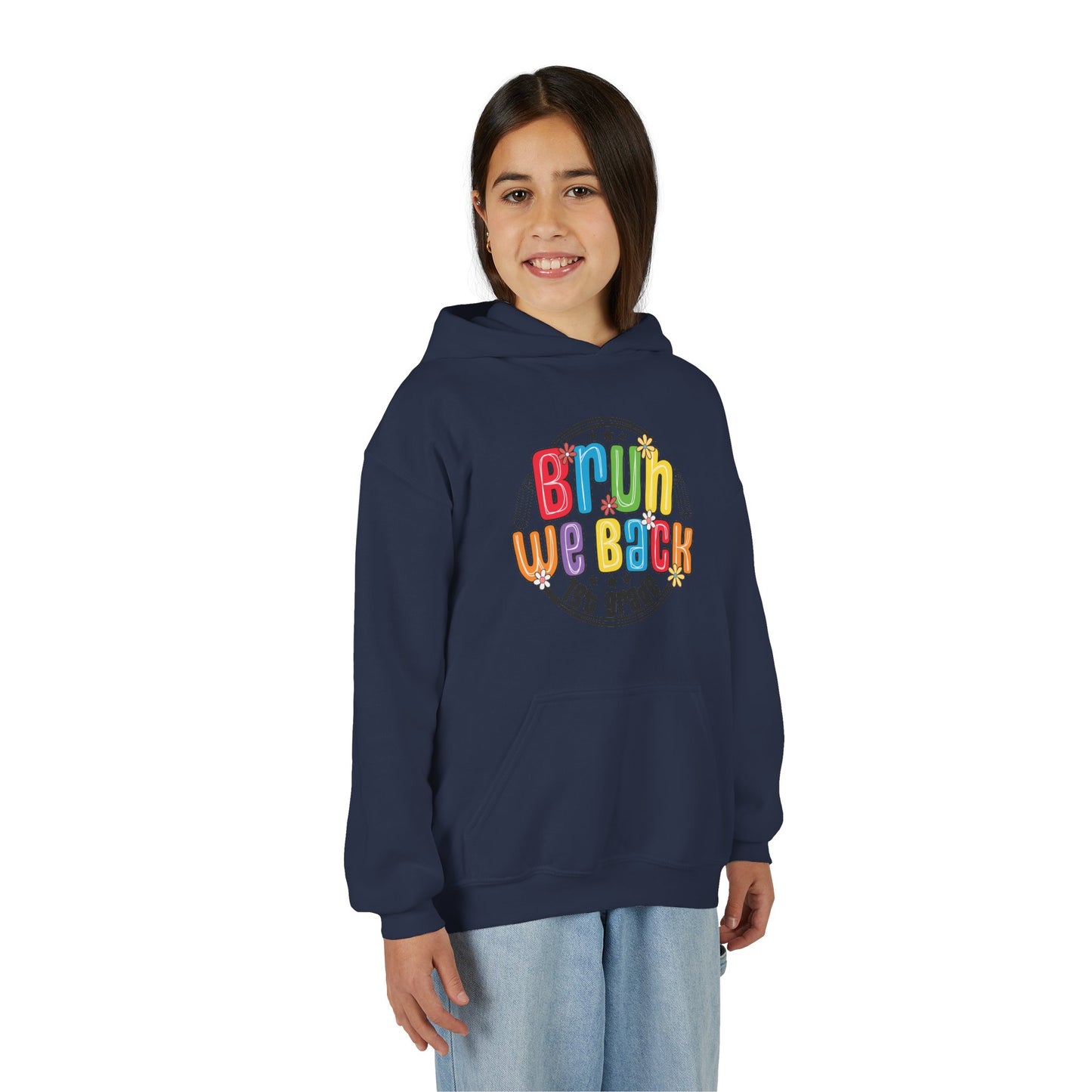 Colorful 1st Grade Hooded Sweatshirt, Back to School Gift, Youth Sweatshirt, Cheerful Hoodie for Kids, Fun Kids Apparel, Birthday Gift