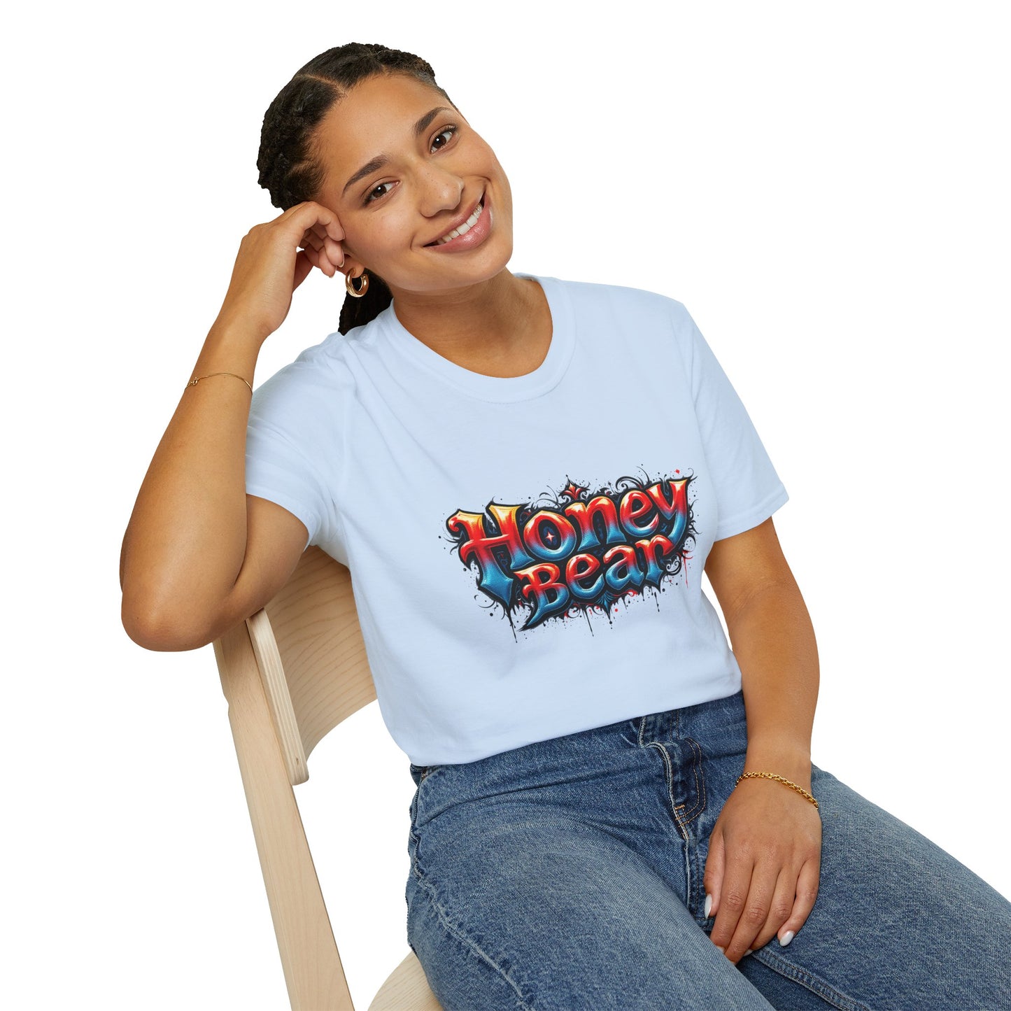 Honey Bear Graphic T-Shirt, Unisex Tee, Cool Casual Wear, Gift for Bear Lovers, Streetwear Style, Trendy Summer Top