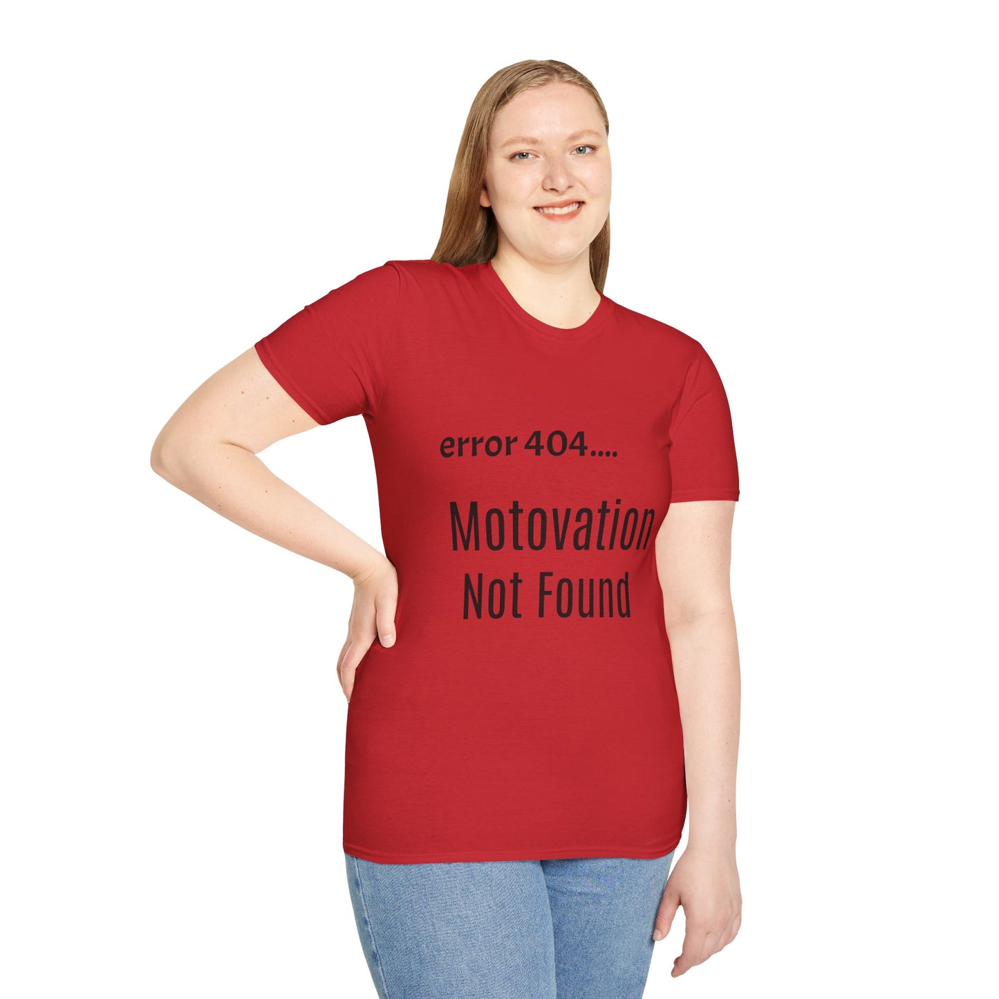Funny Error 404 T-Shirt, Perfect Gift for Motivational Speakers, Humorous Apparel, Casual Wear, Techie Gift, Unisex Tee