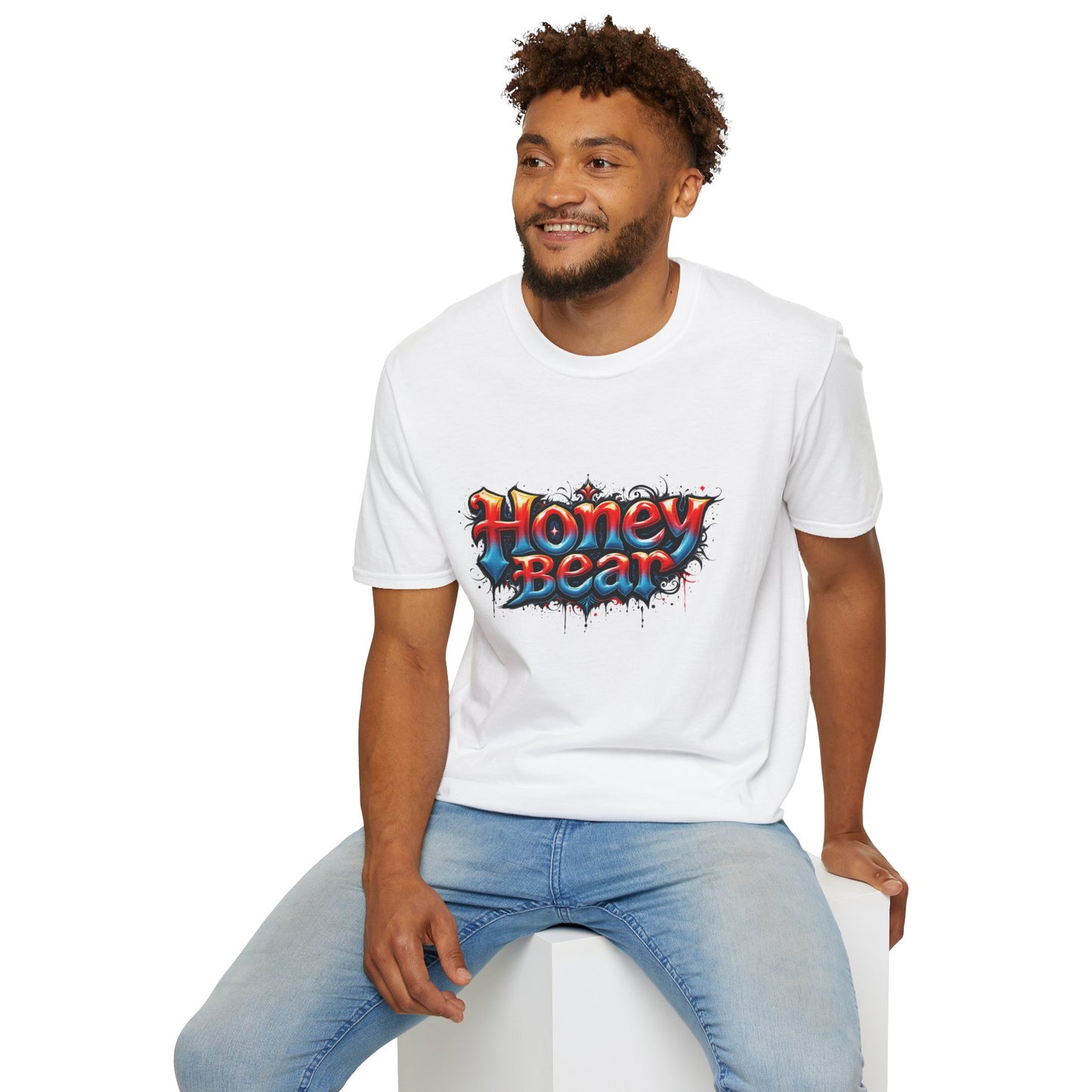Honey Bear Graphic T-Shirt, Unisex Tee, Cool Casual Wear, Gift for Bear Lovers, Streetwear Style, Trendy Summer Top
