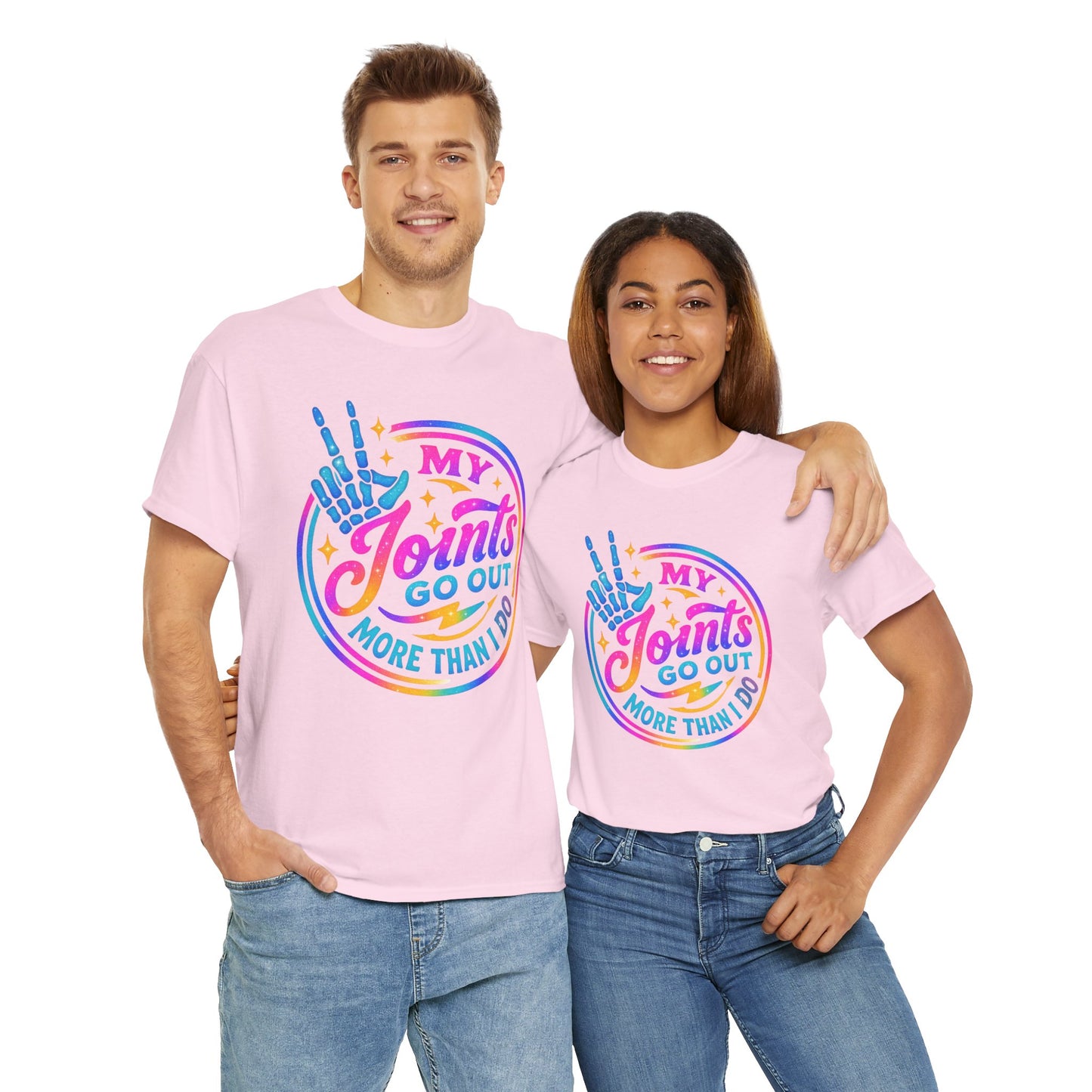 My Joints Go Out Unisex Heavy Cotton Tee, Humor Tee, Gift for Joint Pain Relief, Funny Tee for Seniors, Relaxed Fit, Wellness Gift