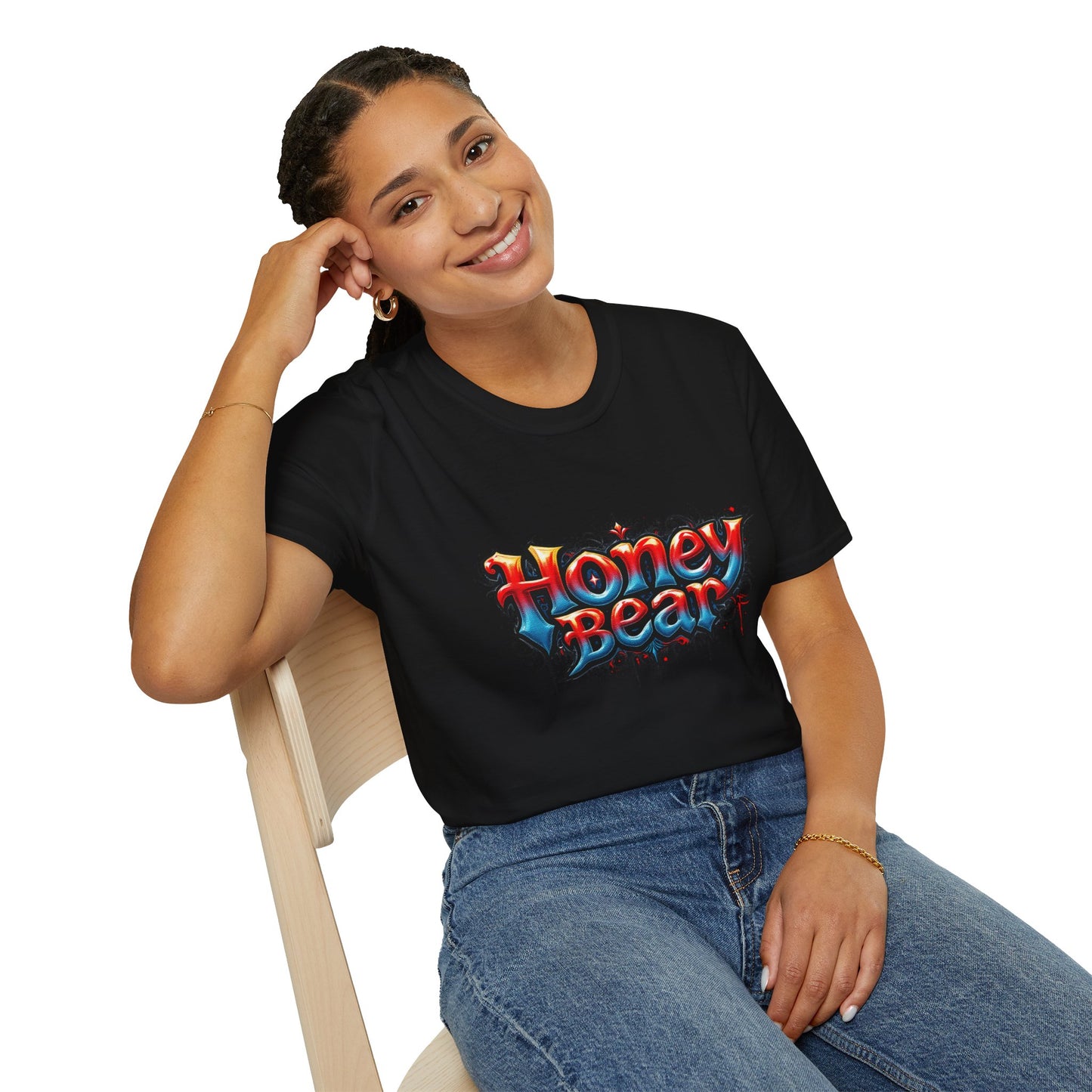Honey Bear Graphic T-Shirt, Unisex Tee, Cool Casual Wear, Gift for Bear Lovers, Streetwear Style, Trendy Summer Top
