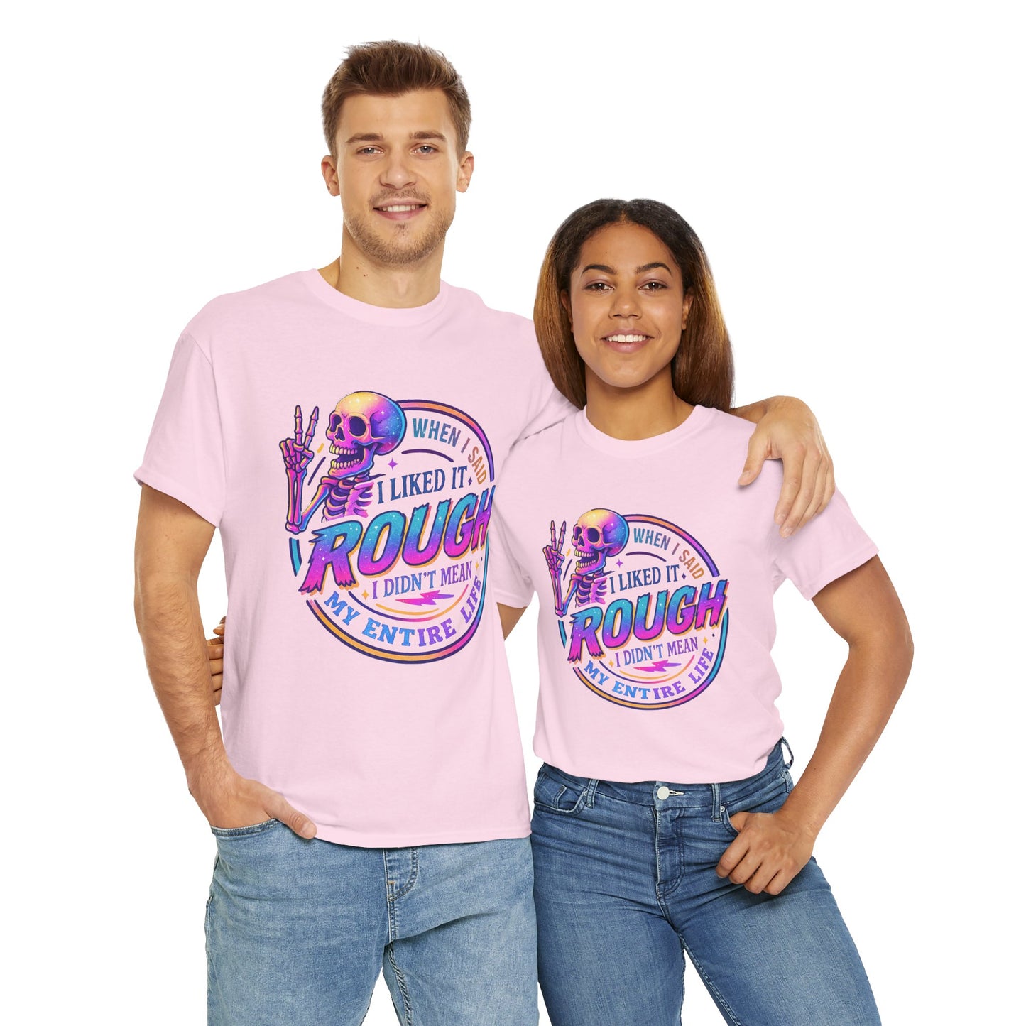 Rough Life Unisex Tee, Funny Skeleton T-Shirt, Casual Everyday Style, Gift for Friends, Unique Graphic Tee