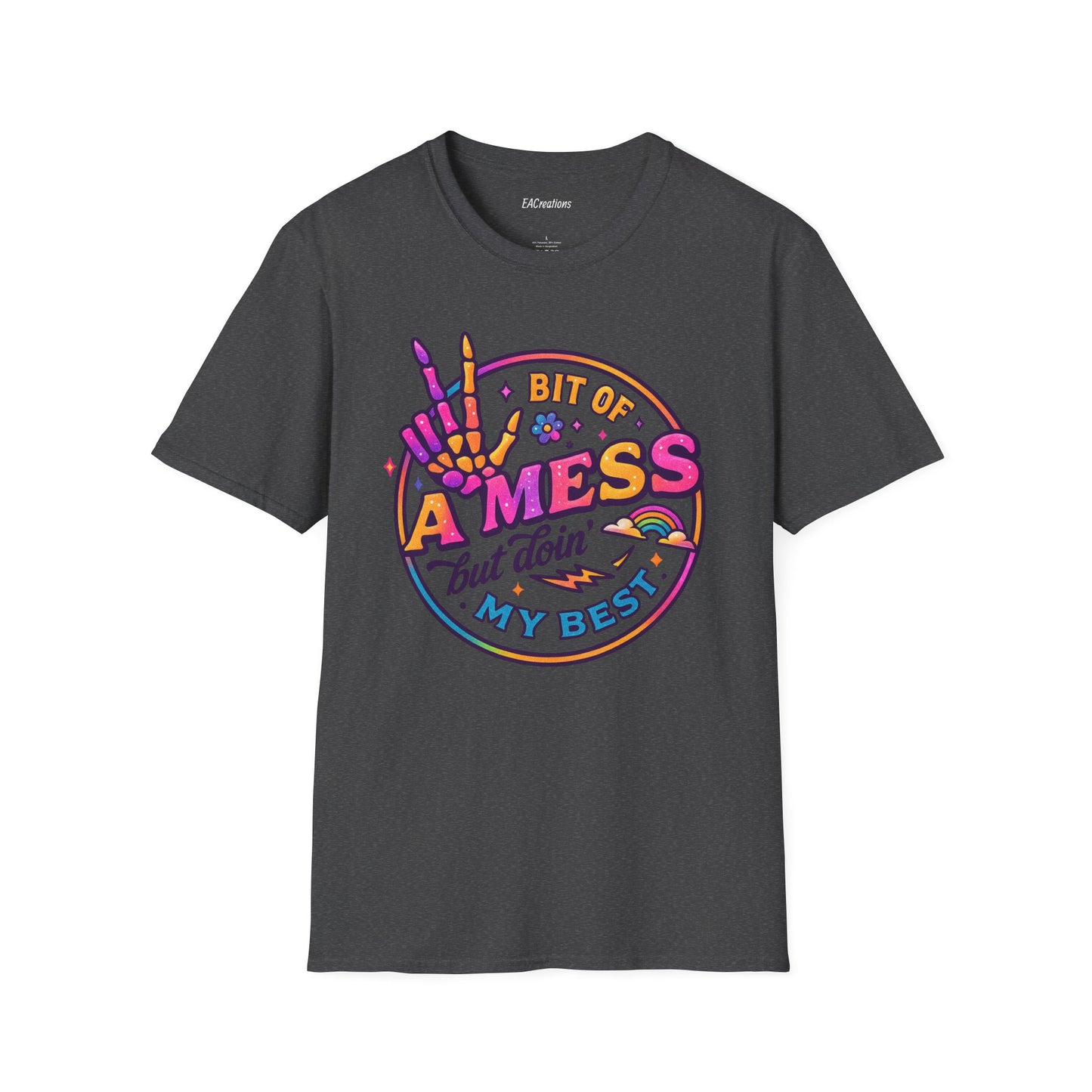 Messy Artist Unisex T-Shirt - A Bit of a Mess but Doin' My Best - Gift for Creative Souls, Art Lovers, Birthday, Funny Tee