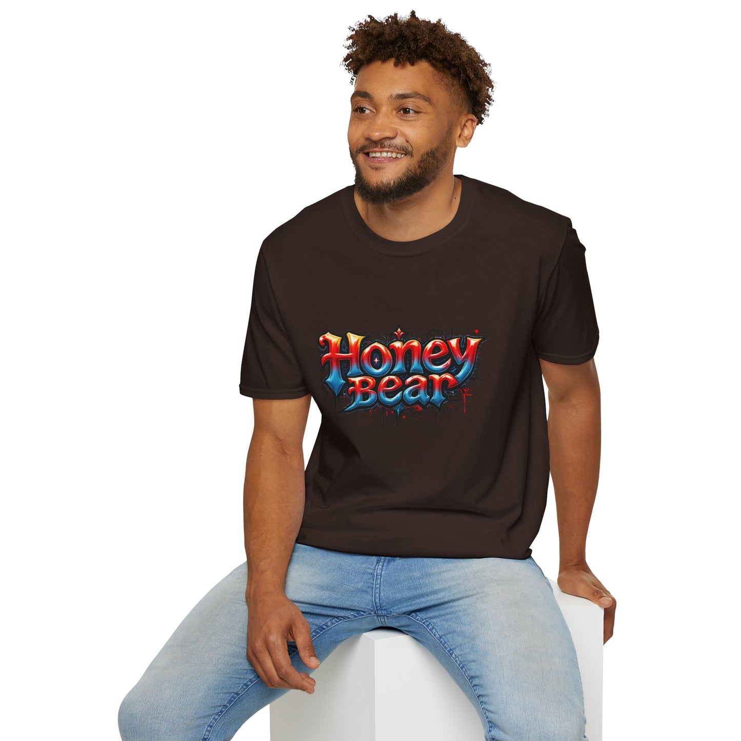 Honey Bear Graphic T-Shirt, Unisex Tee, Cool Casual Wear, Gift for Bear Lovers, Streetwear Style, Trendy Summer Top