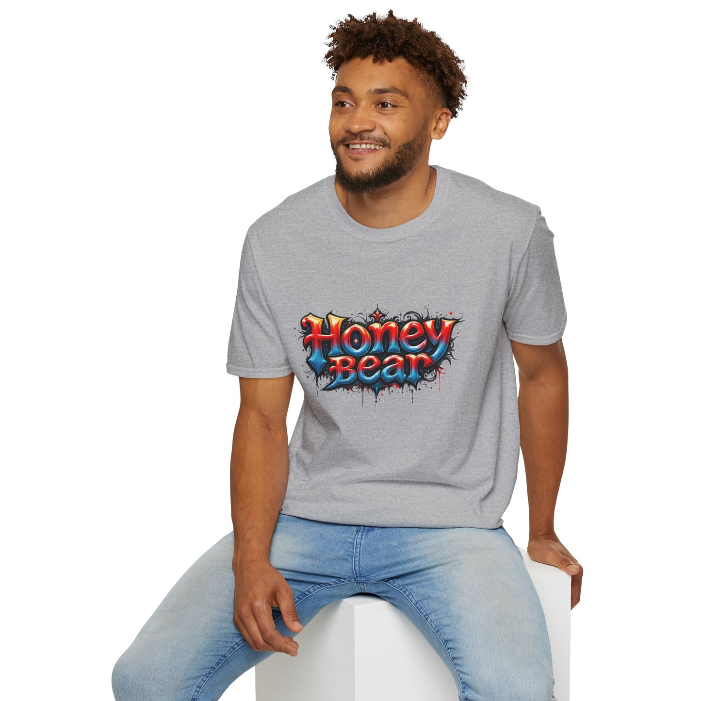 Honey Bear Graphic T-Shirt, Unisex Tee, Cool Casual Wear, Gift for Bear Lovers, Streetwear Style, Trendy Summer Top