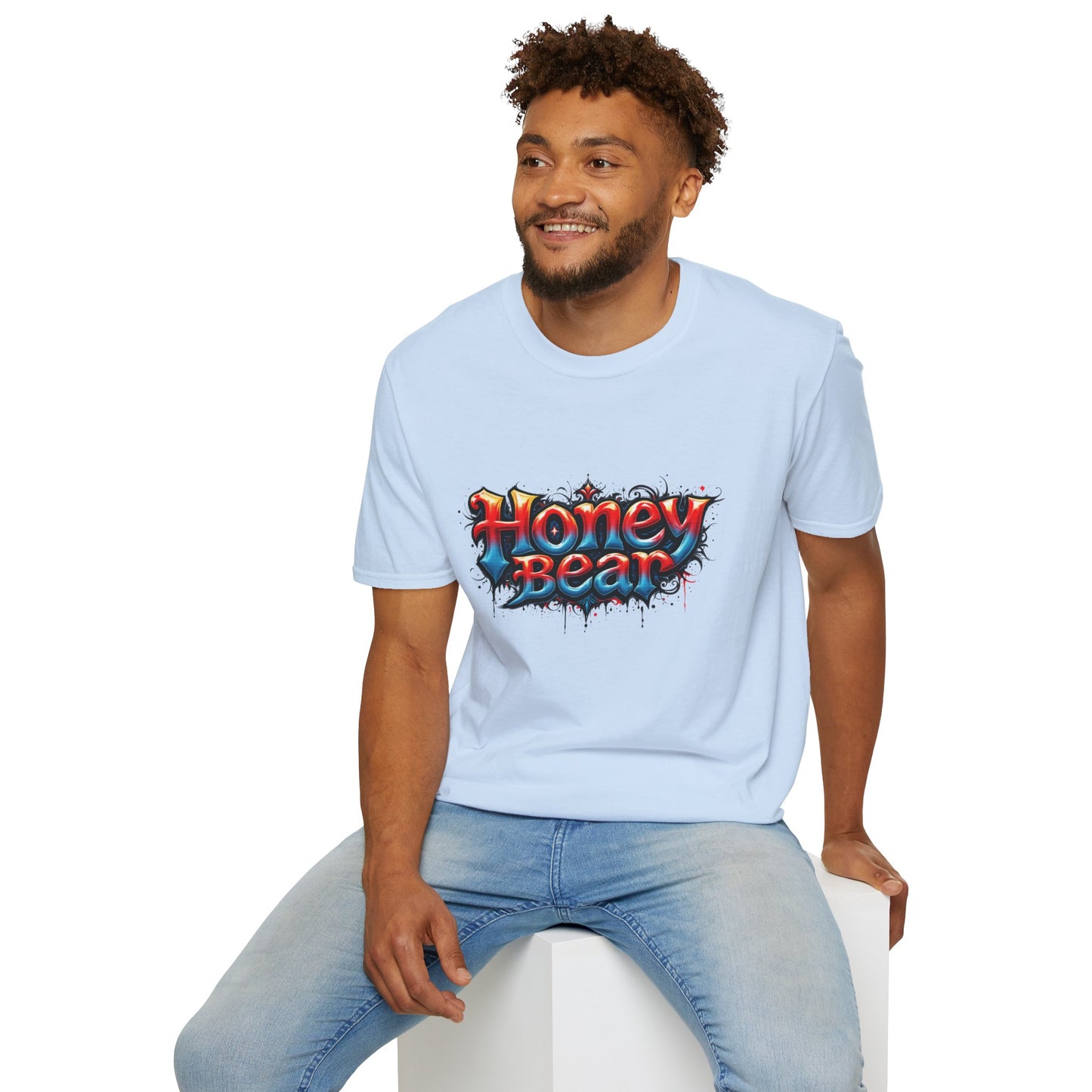 Honey Bear Graphic T-Shirt, Unisex Tee, Cool Casual Wear, Gift for Bear Lovers, Streetwear Style, Trendy Summer Top