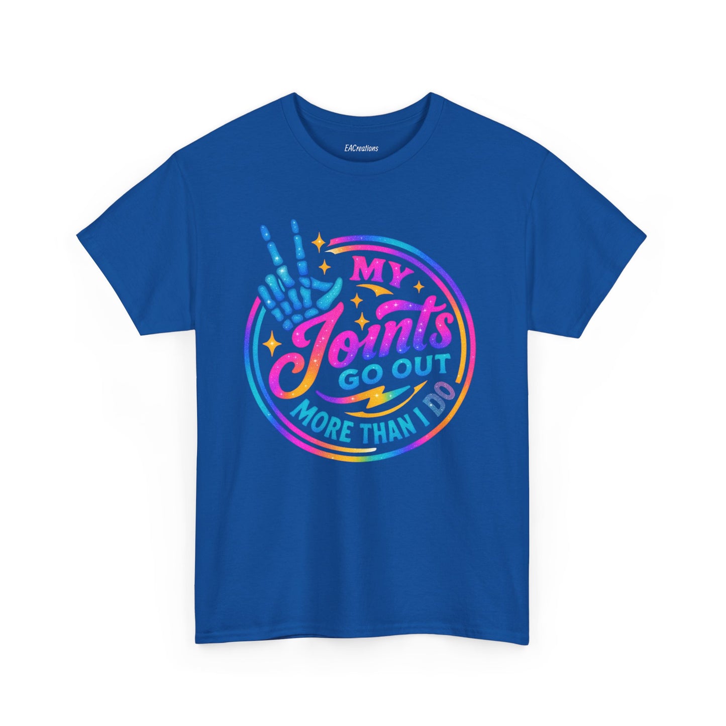 My Joints Go Out Unisex Heavy Cotton Tee, Humor Tee, Gift for Joint Pain Relief, Funny Tee for Seniors, Relaxed Fit, Wellness Gift