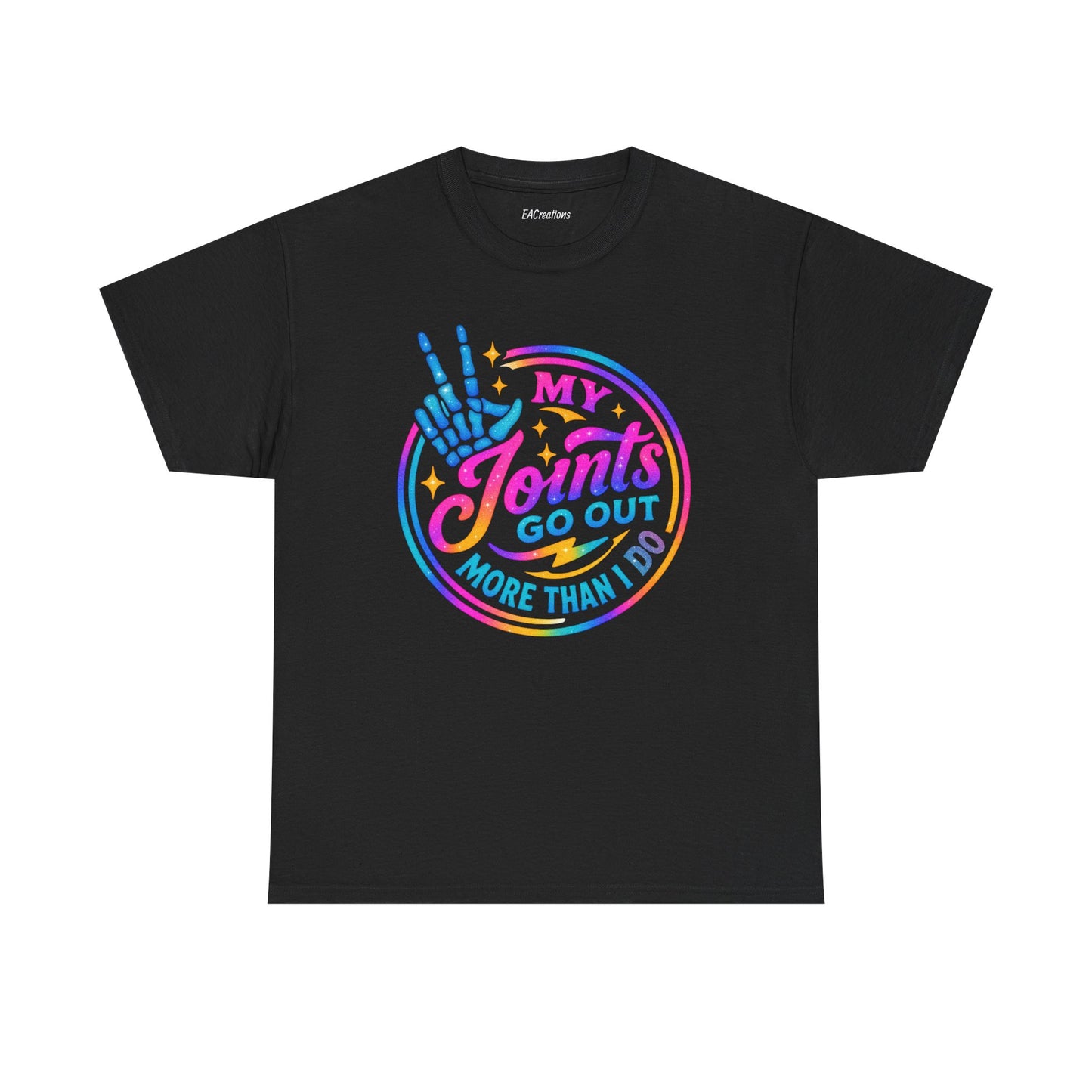 My Joints Go Out Unisex Heavy Cotton Tee, Humor Tee, Gift for Joint Pain Relief, Funny Tee for Seniors, Relaxed Fit, Wellness Gift