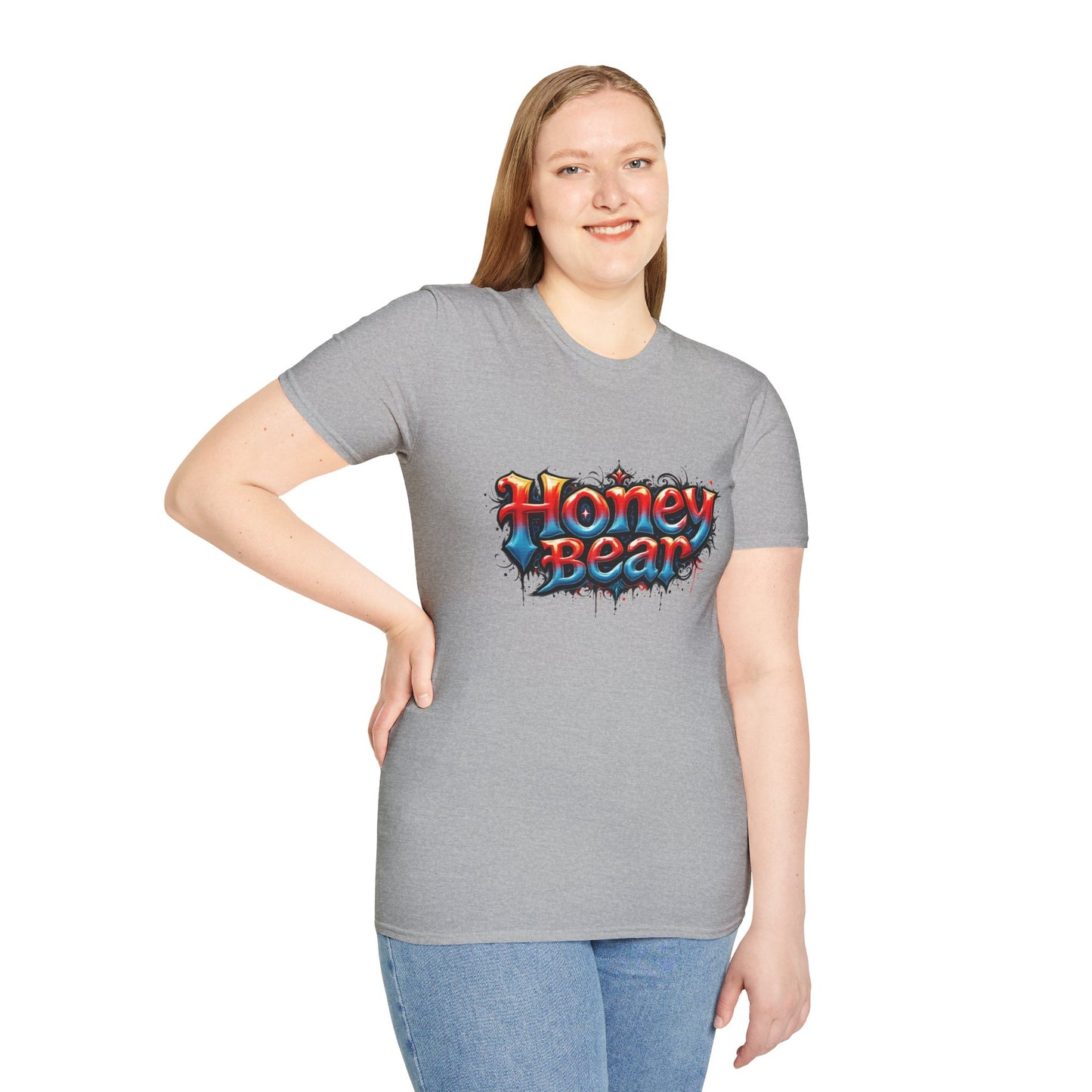 Honey Bear Graphic T-Shirt, Unisex Tee, Cool Casual Wear, Gift for Bear Lovers, Streetwear Style, Trendy Summer Top