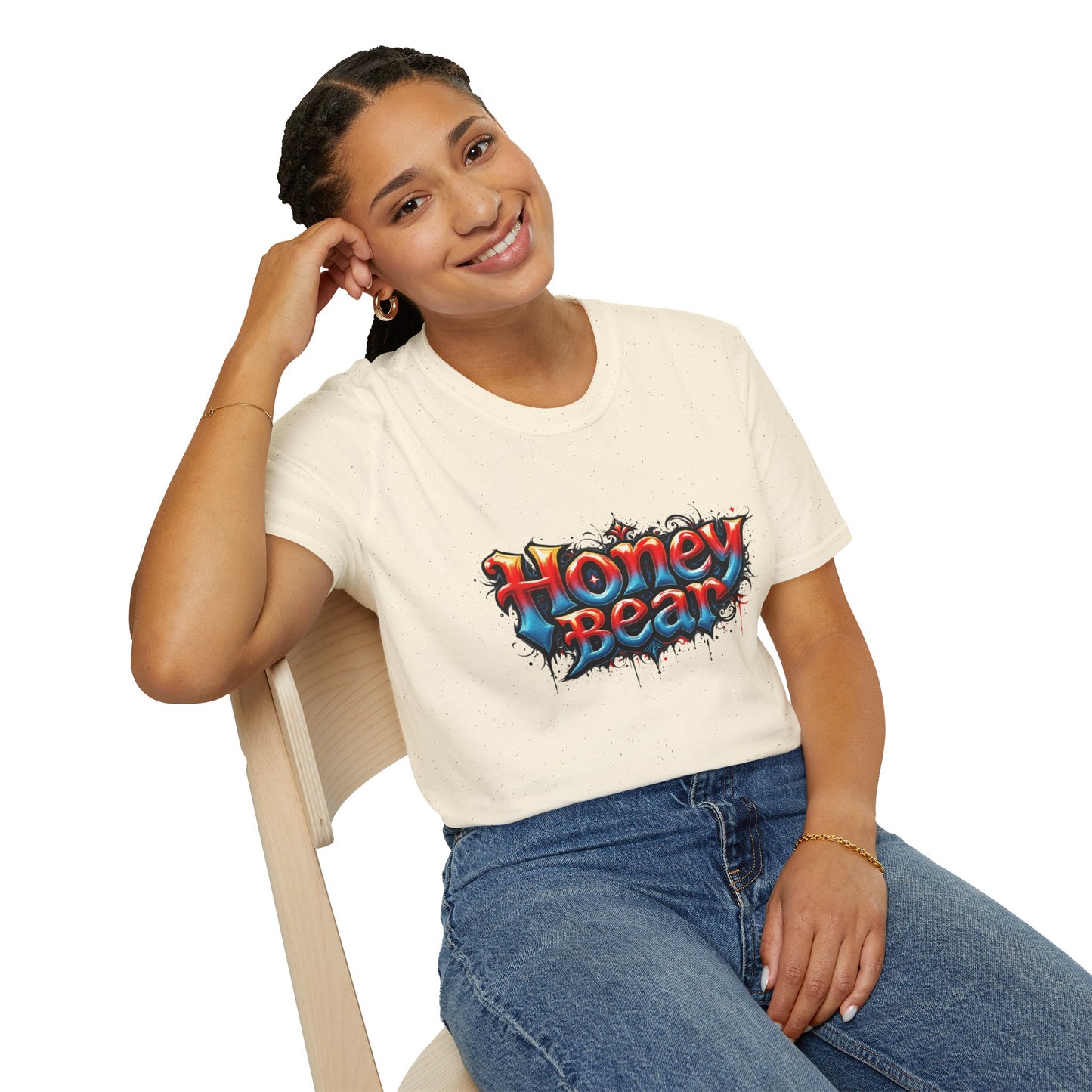 Honey Bear Graphic T-Shirt, Unisex Tee, Cool Casual Wear, Gift for Bear Lovers, Streetwear Style, Trendy Summer Top