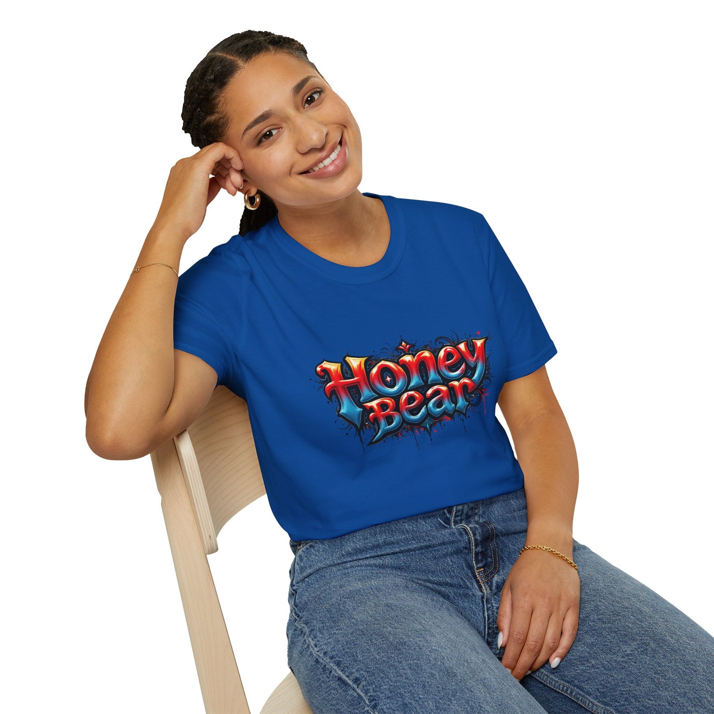 Honey Bear Graphic T-Shirt, Unisex Tee, Cool Casual Wear, Gift for Bear Lovers, Streetwear Style, Trendy Summer Top