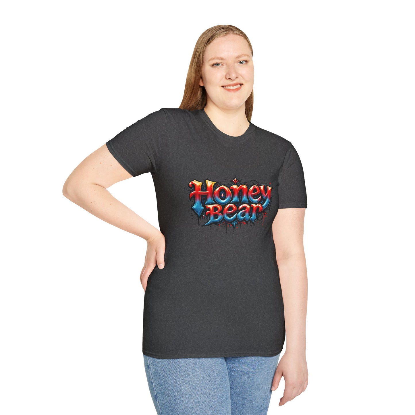 Honey Bear Graphic T-Shirt, Unisex Tee, Cool Casual Wear, Gift for Bear Lovers, Streetwear Style, Trendy Summer Top