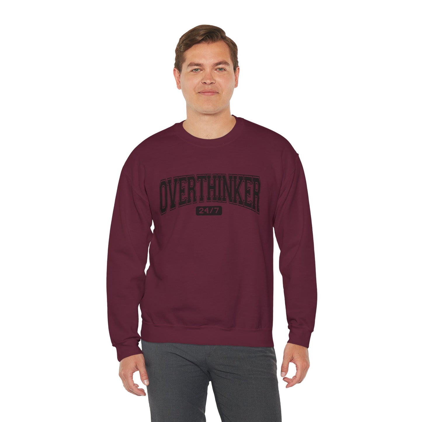 Oversized Overthinker Sweatshirt for Comfort Lovers, Casual Style, Great Gift for Thinkers, Cozy Crewneck for All Occasions