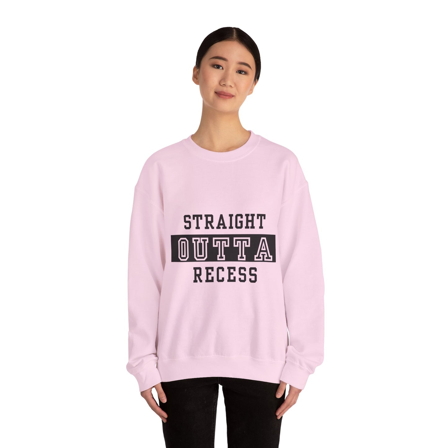 Straight Outta Recess, Comfy Crewneck, Perfect for Teachers, Students, Funny Gift Idea, Cozy Casual Wear, School Spirit