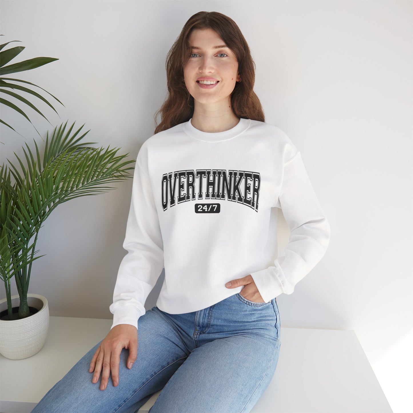 Oversized Overthinker Sweatshirt for Comfort Lovers, Casual Style, Great Gift for Thinkers, Cozy Crewneck for All Occasions