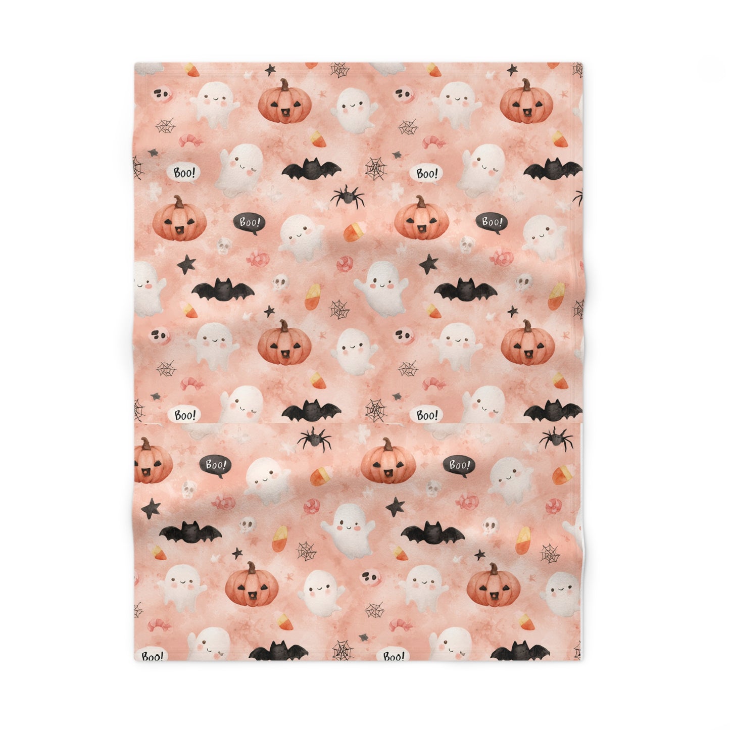 Adorable Halloween Soft Fleece Baby Blanket, Cozy Nursery Decor, Pumpkin Ghost Design, Perfect Baby Shower Gift, Fall Celebration
