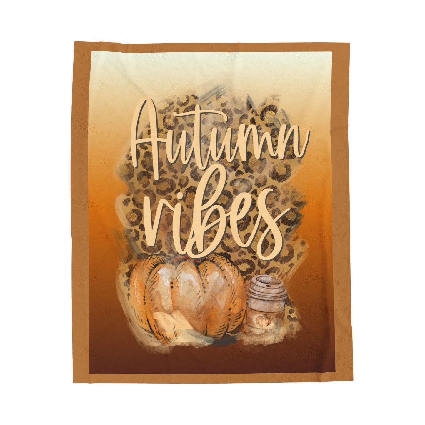 Autumn Vibes Velveteen Plush Blanket, Cozy Throw, Fall Decor, Gifting for Thanksgiving, Home Snuggle Blanket, Seasonal Comfort