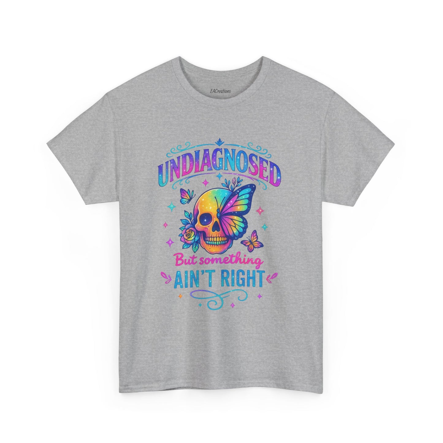 Colorful Undiagnosed Heavy Cotton Tee, Funny T-Shirt, Unique Gift, Mental Health Awareness, Casual Daily Wear, Unisex Apparel