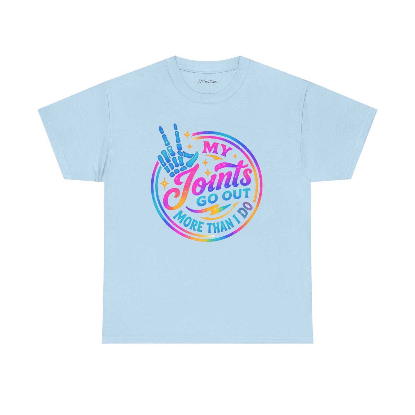 My Joints Go Out Unisex Heavy Cotton Tee, Humor Tee, Gift for Joint Pain Relief, Funny Tee for Seniors, Relaxed Fit, Wellness Gift