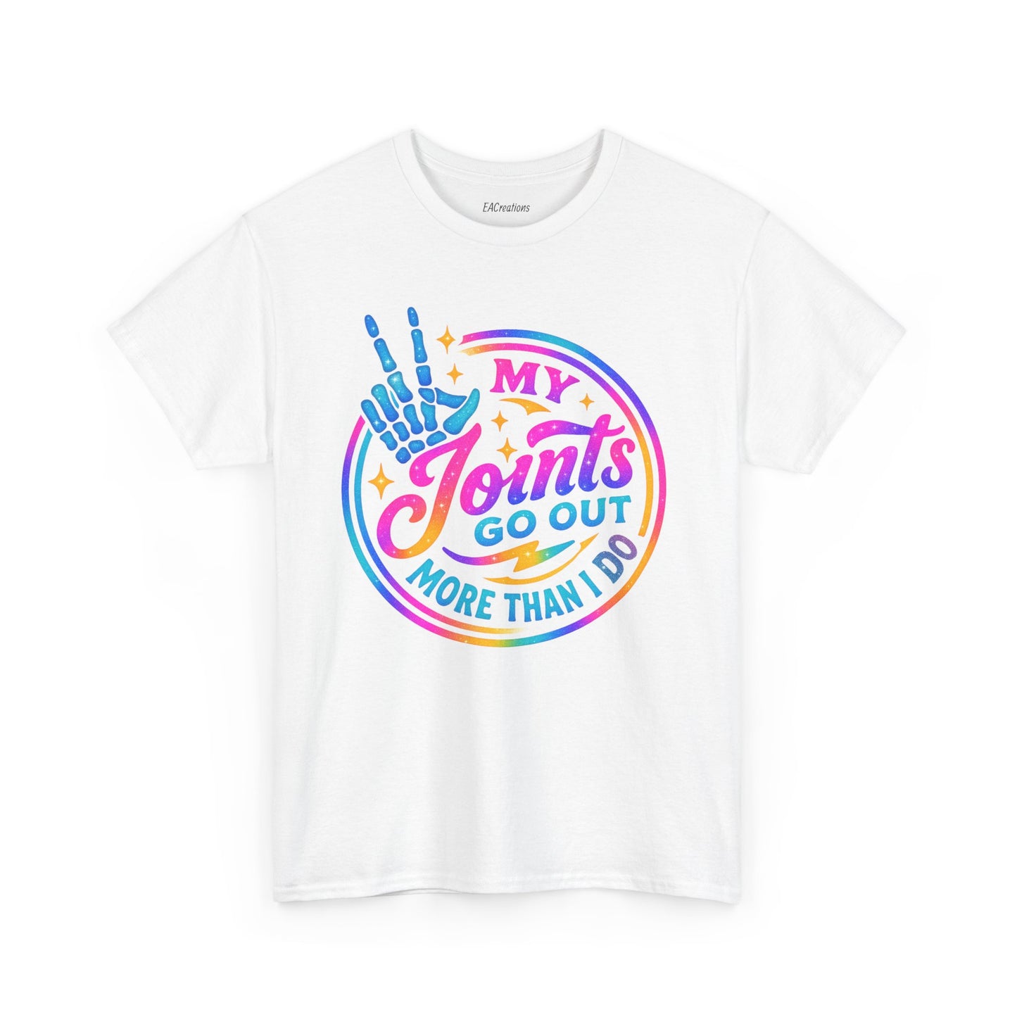 My Joints Go Out Unisex Heavy Cotton Tee, Humor Tee, Gift for Joint Pain Relief, Funny Tee for Seniors, Relaxed Fit, Wellness Gift