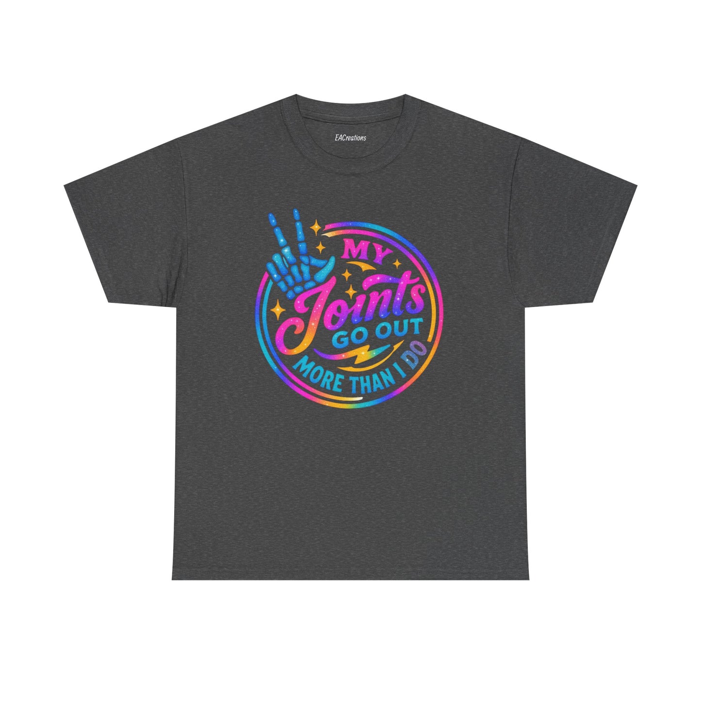 My Joints Go Out Unisex Heavy Cotton Tee, Humor Tee, Gift for Joint Pain Relief, Funny Tee for Seniors, Relaxed Fit, Wellness Gift