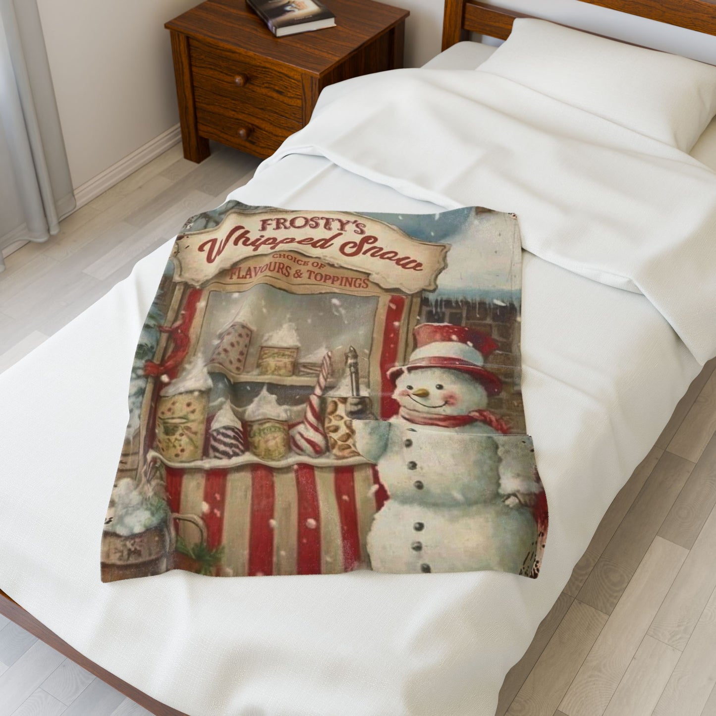 Cozy Holiday Snowman Plush Blanket, Christmas Throw Blanket, Winter Decor, Soft Fleece Blanket, Holiday Gift, Warm Blanket