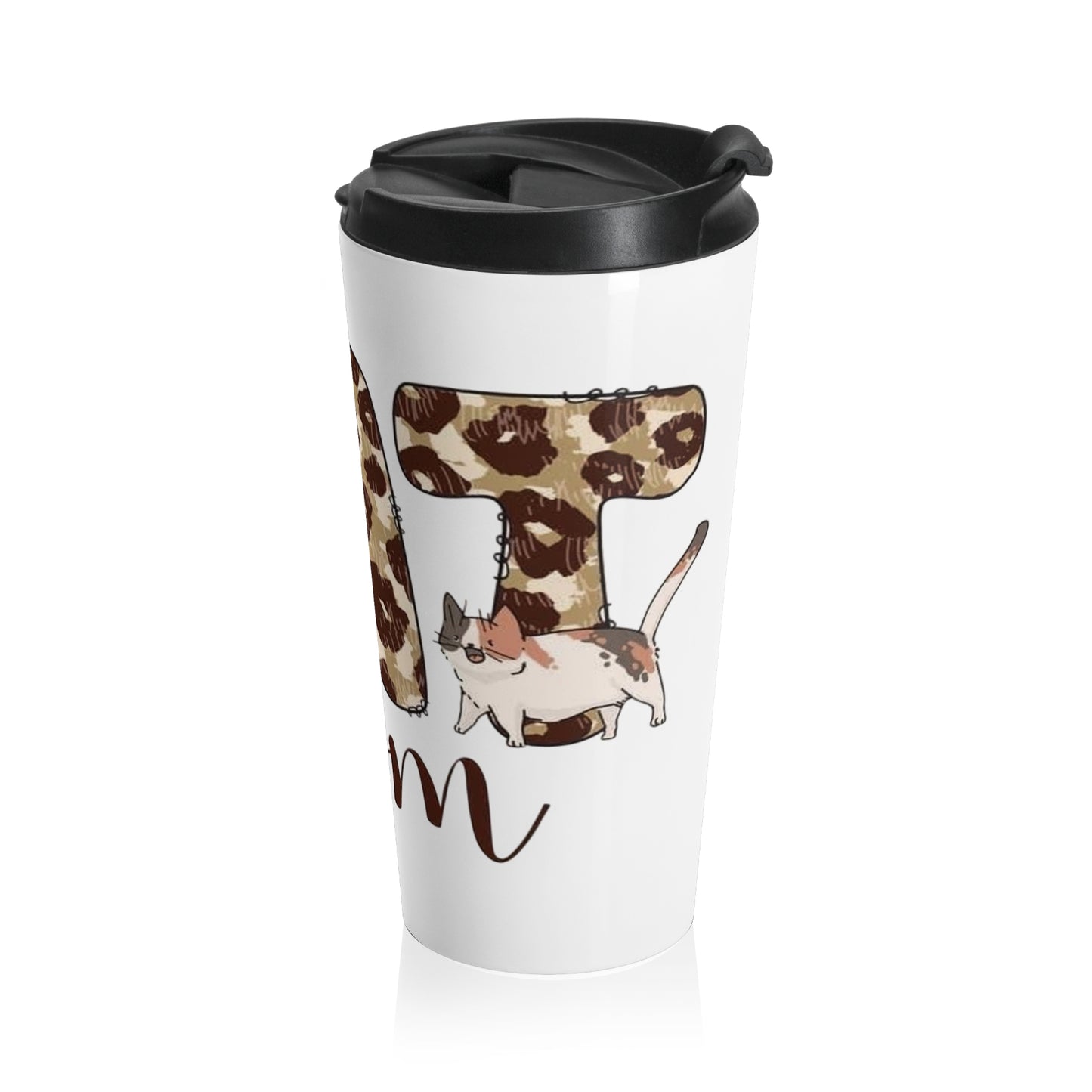 Leopard Print Cat Mom Travel Mug | Perfect Gift for Cat Lovers | Coffee, Tea, Travel Accessories, Mother's Day, Birthday