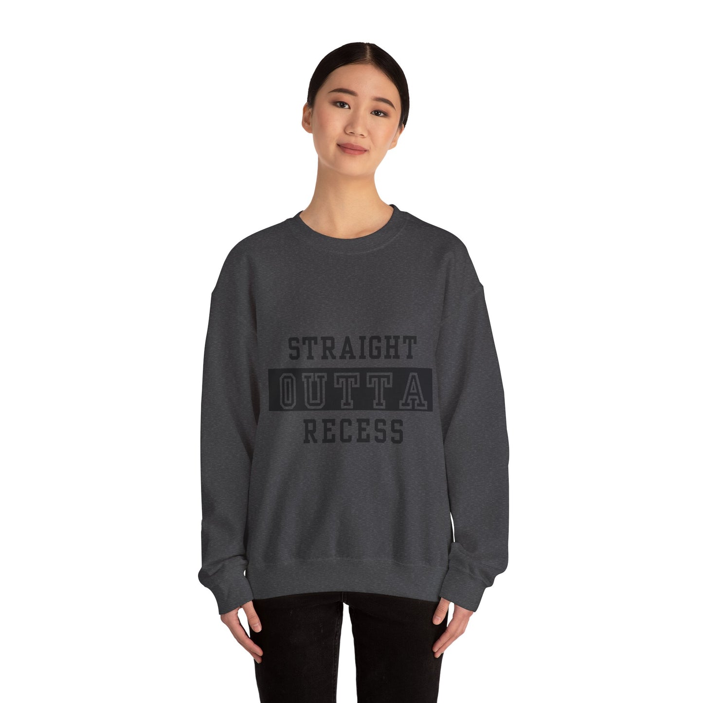 Straight Outta Recess, Comfy Crewneck, Perfect for Teachers, Students, Funny Gift Idea, Cozy Casual Wear, School Spirit