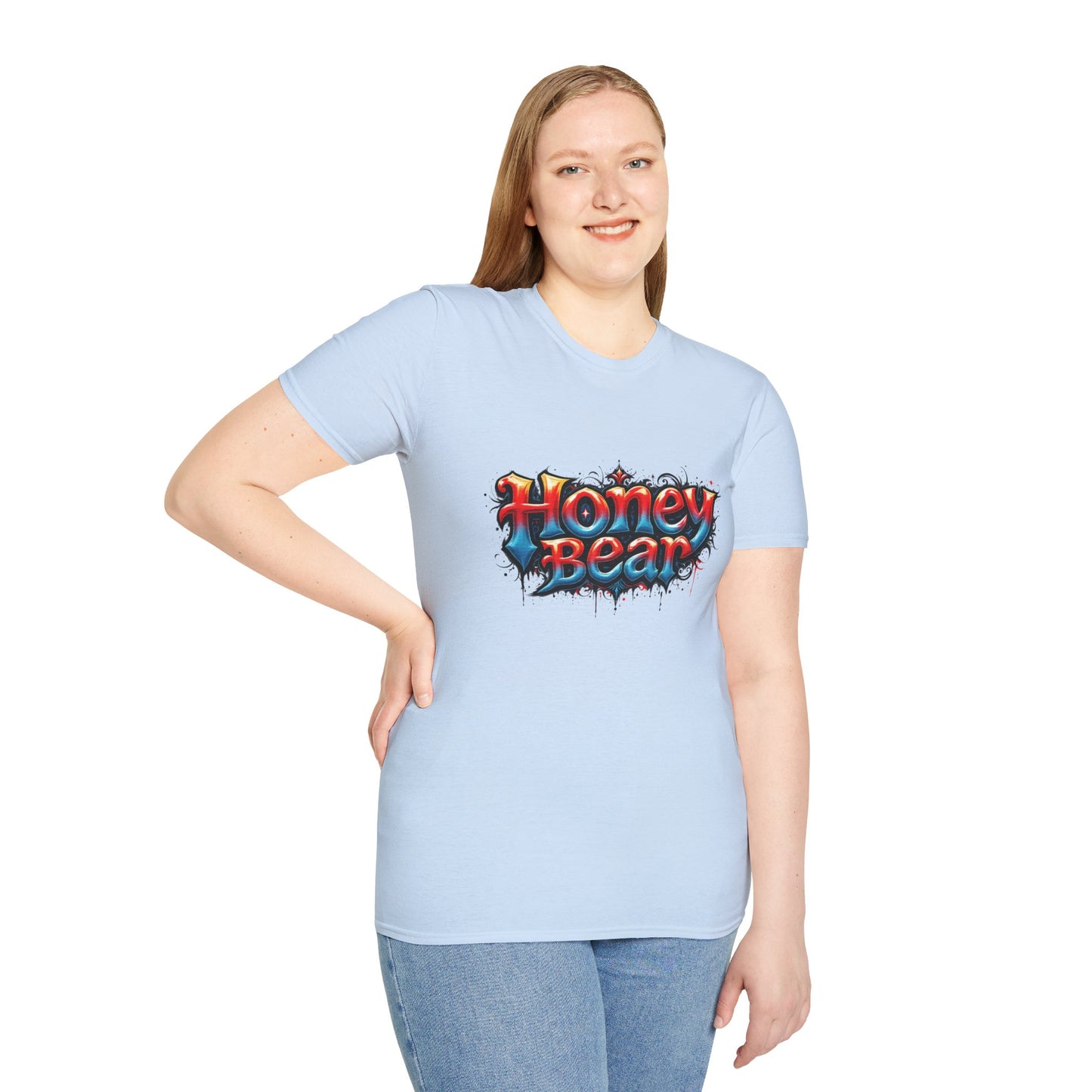 Honey Bear Graphic T-Shirt, Unisex Tee, Cool Casual Wear, Gift for Bear Lovers, Streetwear Style, Trendy Summer Top