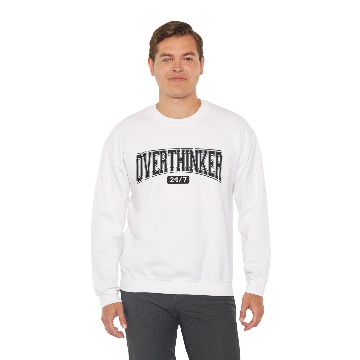 Oversized Overthinker Sweatshirt for Comfort Lovers, Casual Style, Great Gift for Thinkers, Cozy Crewneck for All Occasions