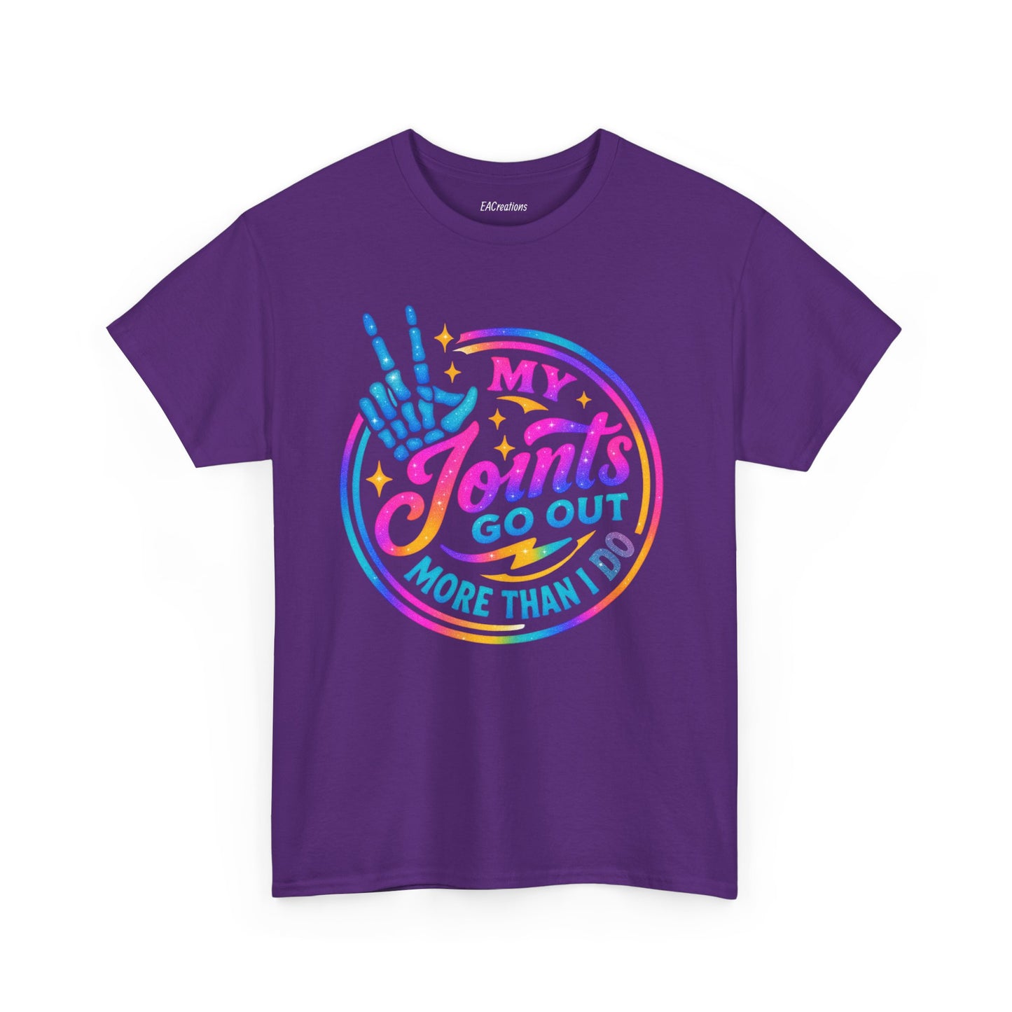 My Joints Go Out Unisex Heavy Cotton Tee, Humor Tee, Gift for Joint Pain Relief, Funny Tee for Seniors, Relaxed Fit, Wellness Gift
