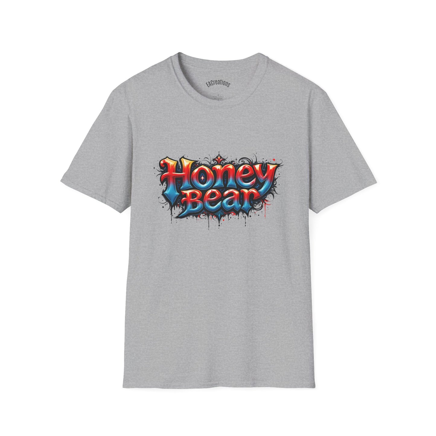 Honey Bear Graphic T-Shirt, Unisex Tee, Cool Casual Wear, Gift for Bear Lovers, Streetwear Style, Trendy Summer Top
