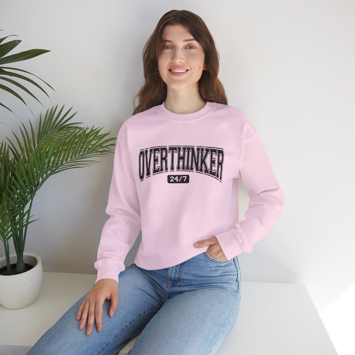 Oversized Overthinker Sweatshirt for Comfort Lovers, Casual Style, Great Gift for Thinkers, Cozy Crewneck for All Occasions