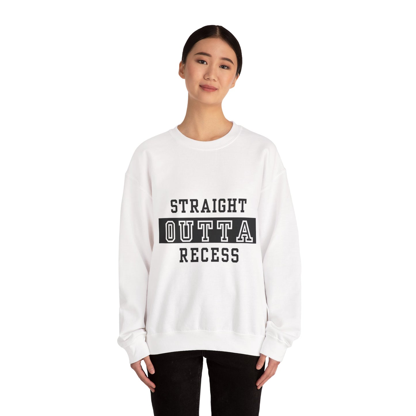 Straight Outta Recess, Comfy Crewneck, Perfect for Teachers, Students, Funny Gift Idea, Cozy Casual Wear, School Spirit