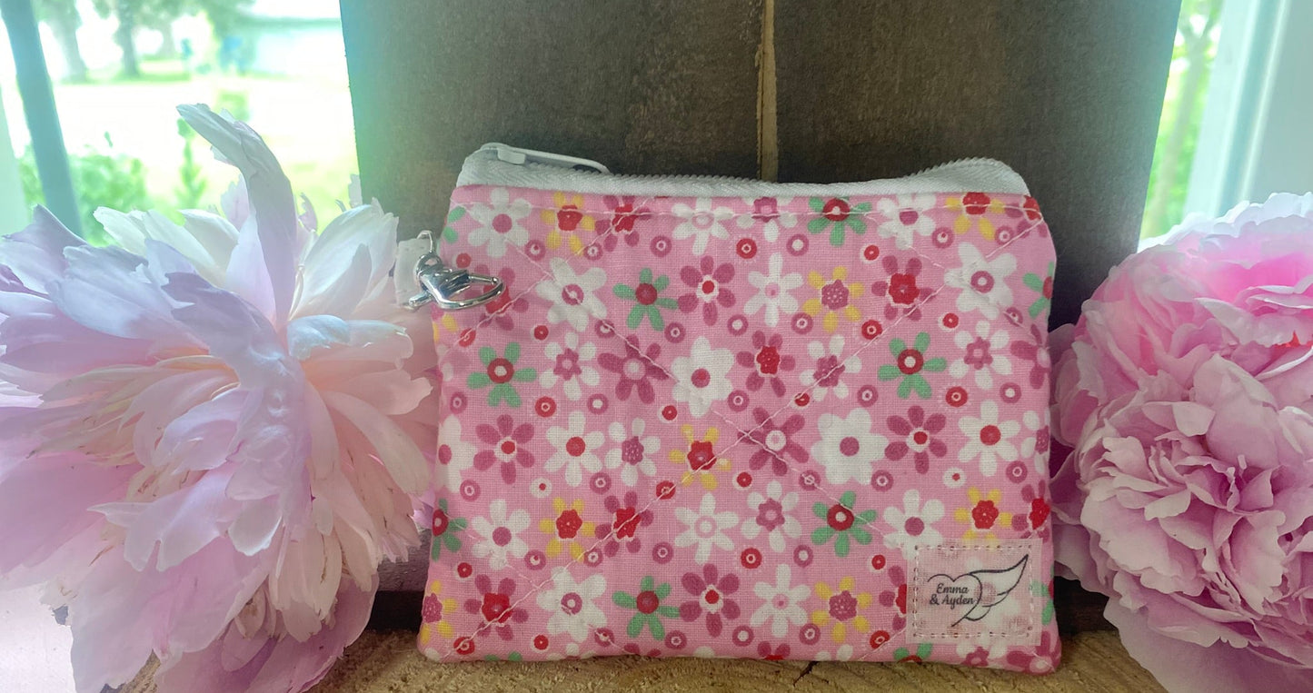 Pink floral Keychain wallet (limited edition)