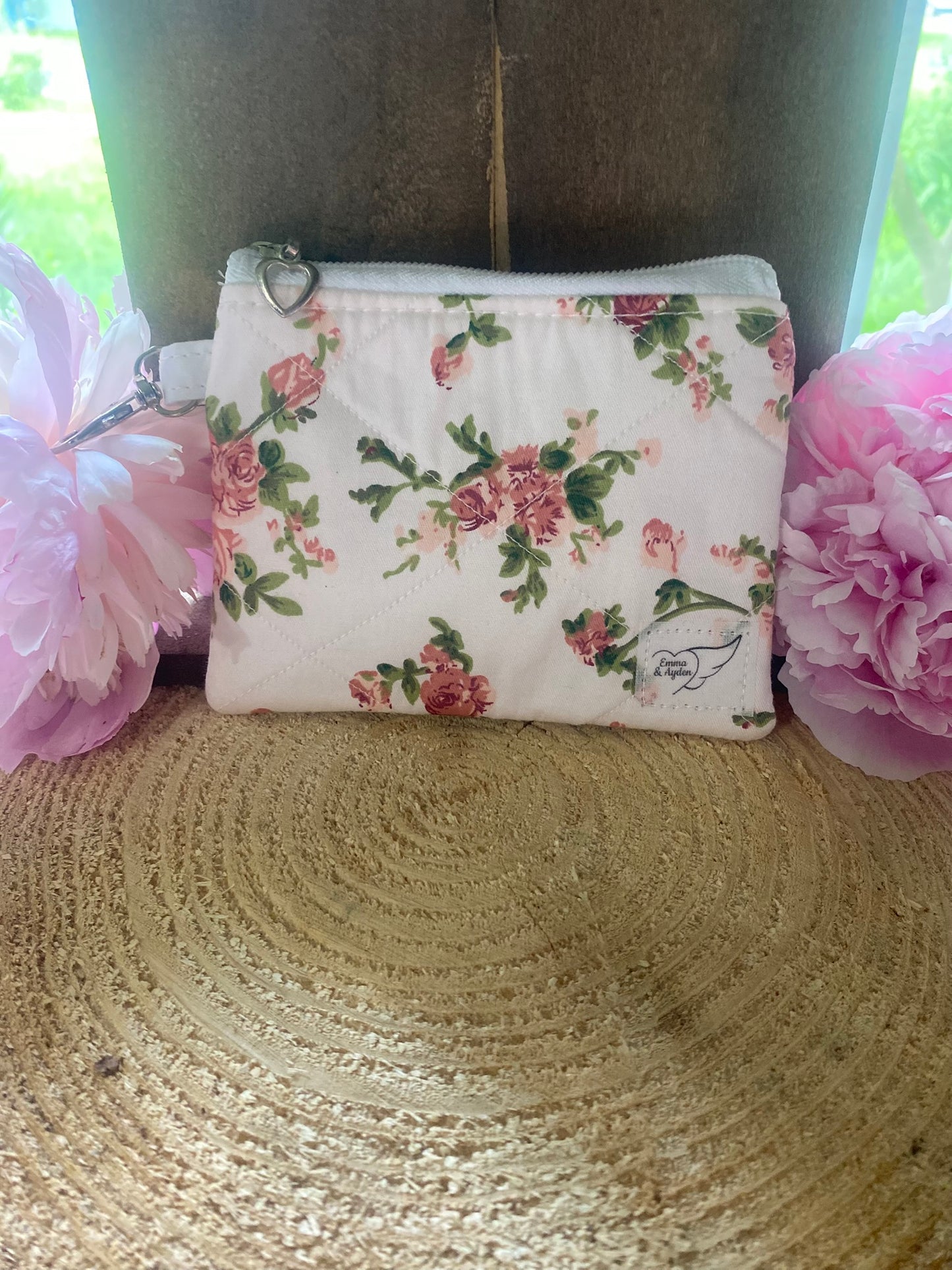 Pink Rose Keychain wallet (Limited Edition fabric)