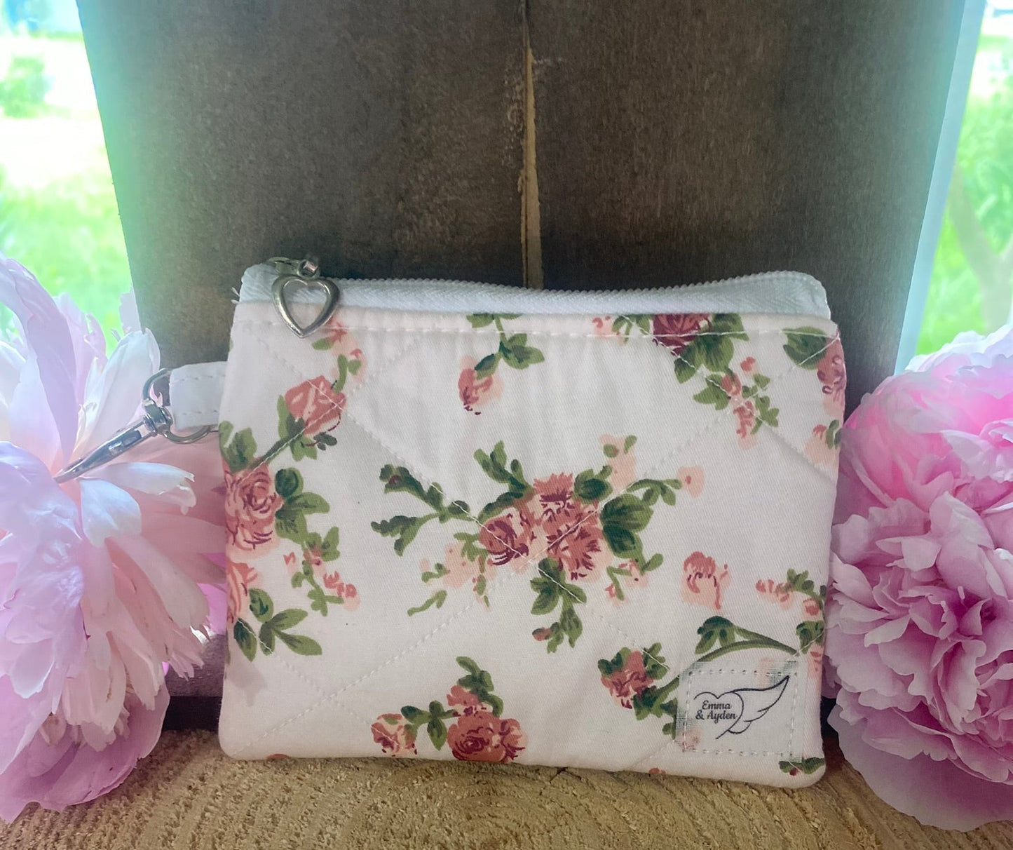 Pink Rose Keychain wallet (Limited Edition fabric)