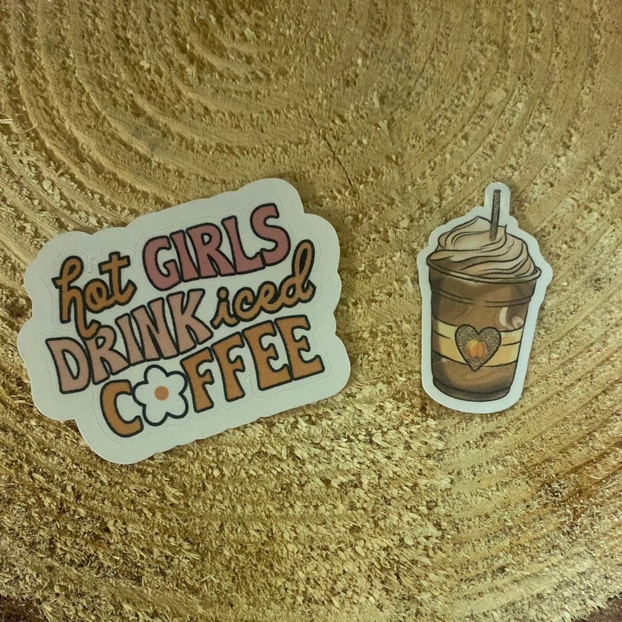 Hots girls drink Iced Coffee sticker set