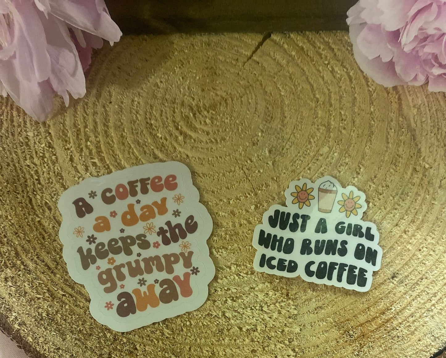 "A Coffee a day keeps the Grumpy away" sticker set