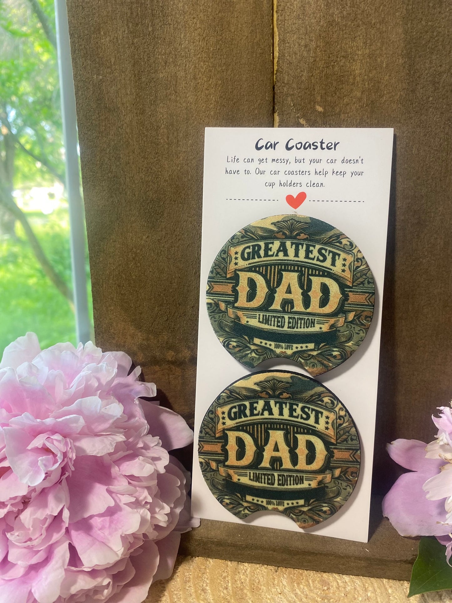 Greatest Dad Limited Edition Car Coaster set