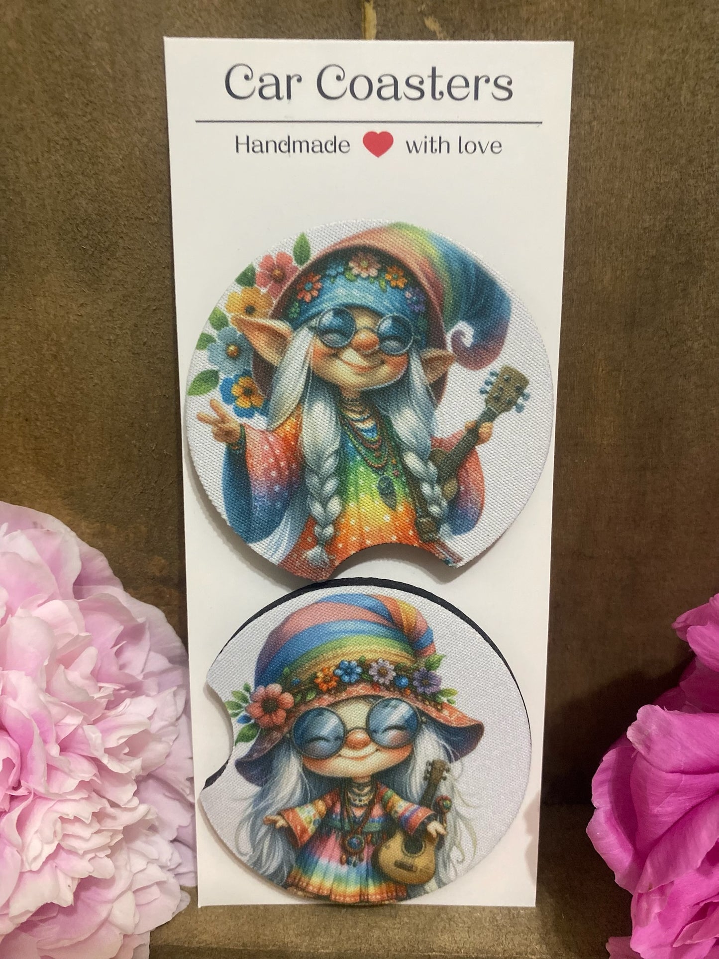 Hippie Chics Car Coaster set