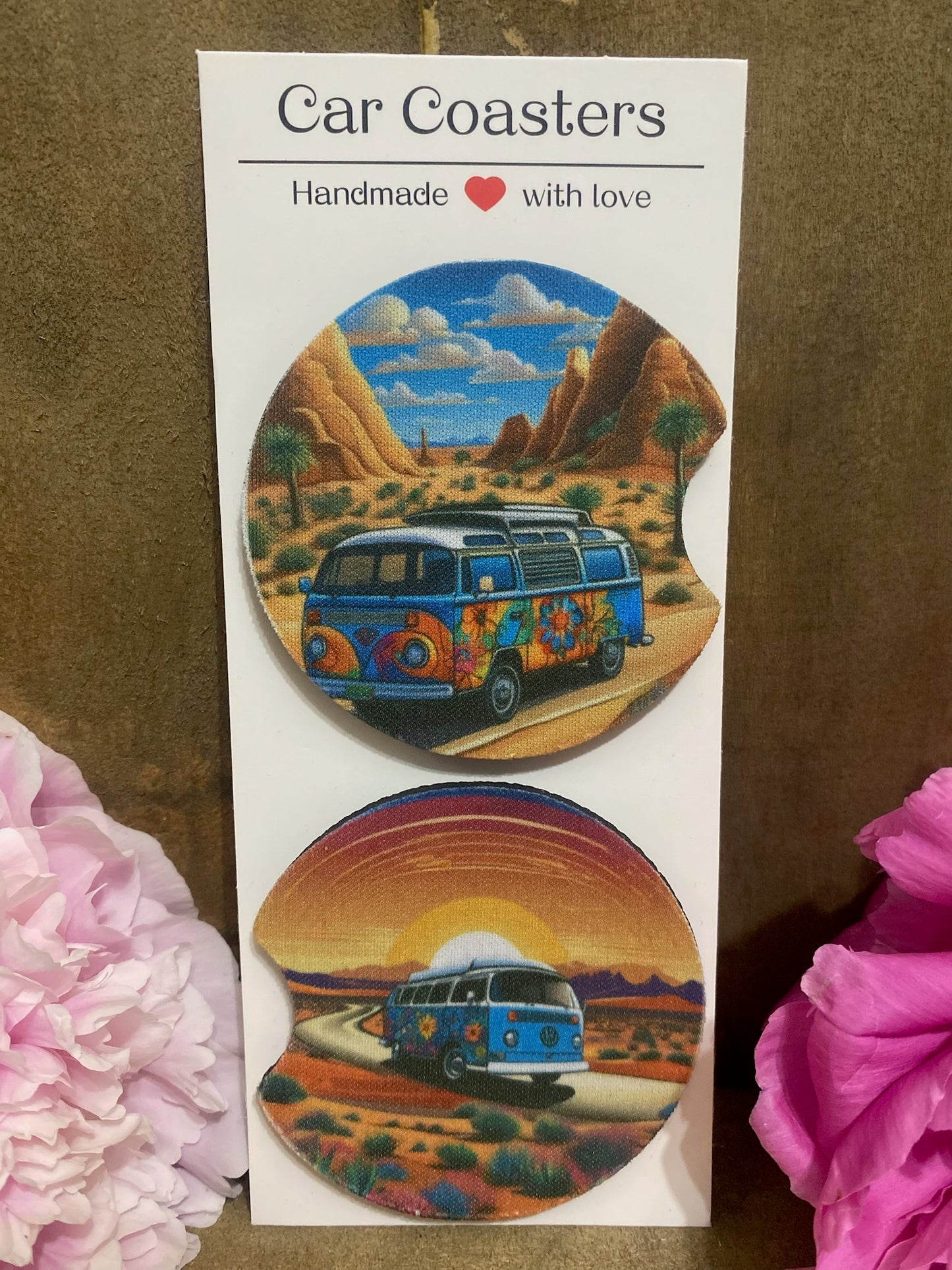Hippie Van Car Coaster set