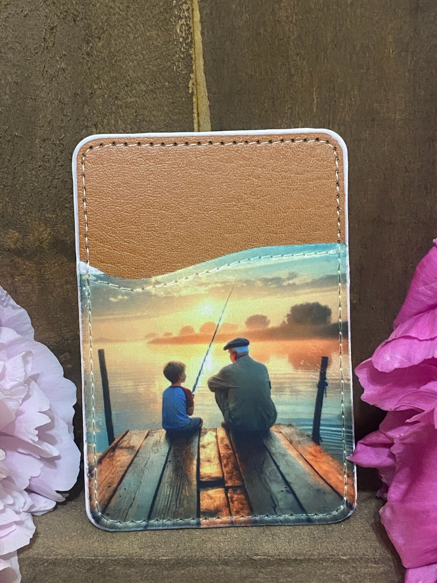 Fishing with Grand Dad Phone Card Wallet