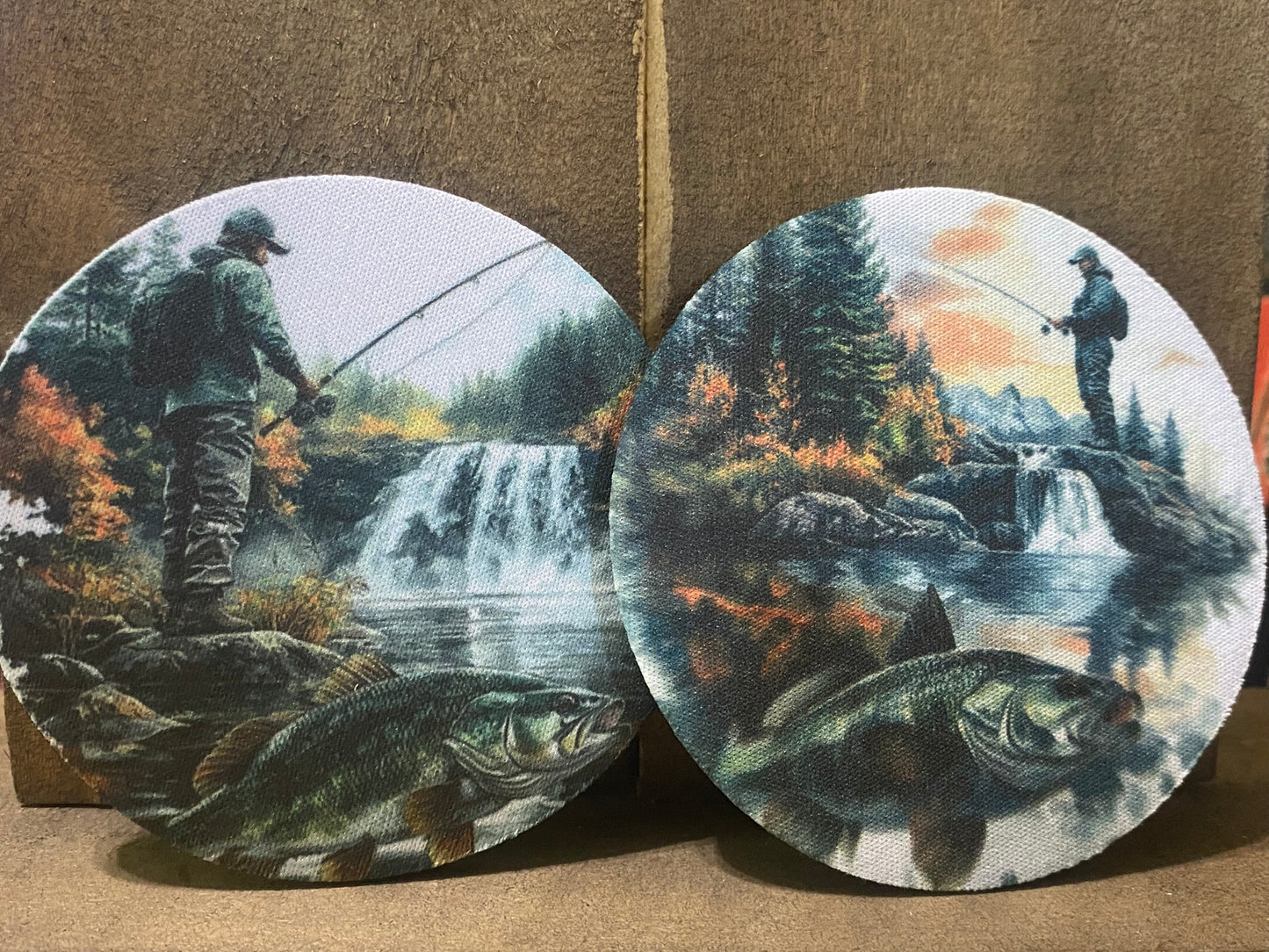 Fishing 3.75 inch coaster set