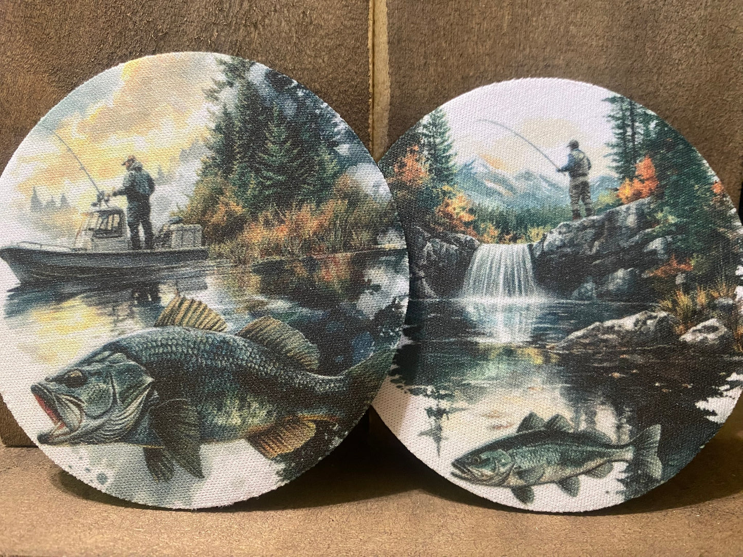 Fishing 3.75 inch coaster set
